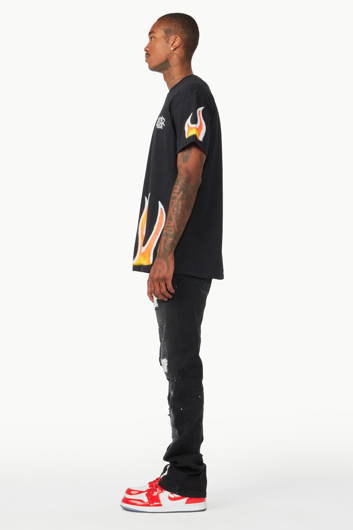 Edmund Black Stacked Flare Jean