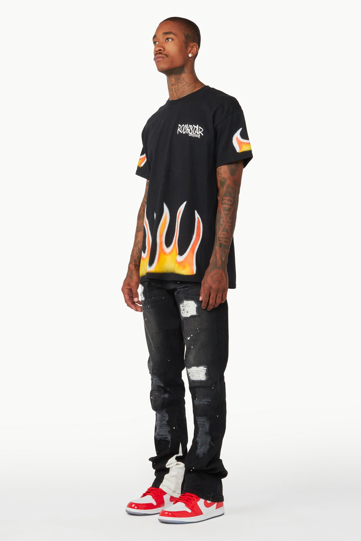 Edmund Black Stacked Flare Jean