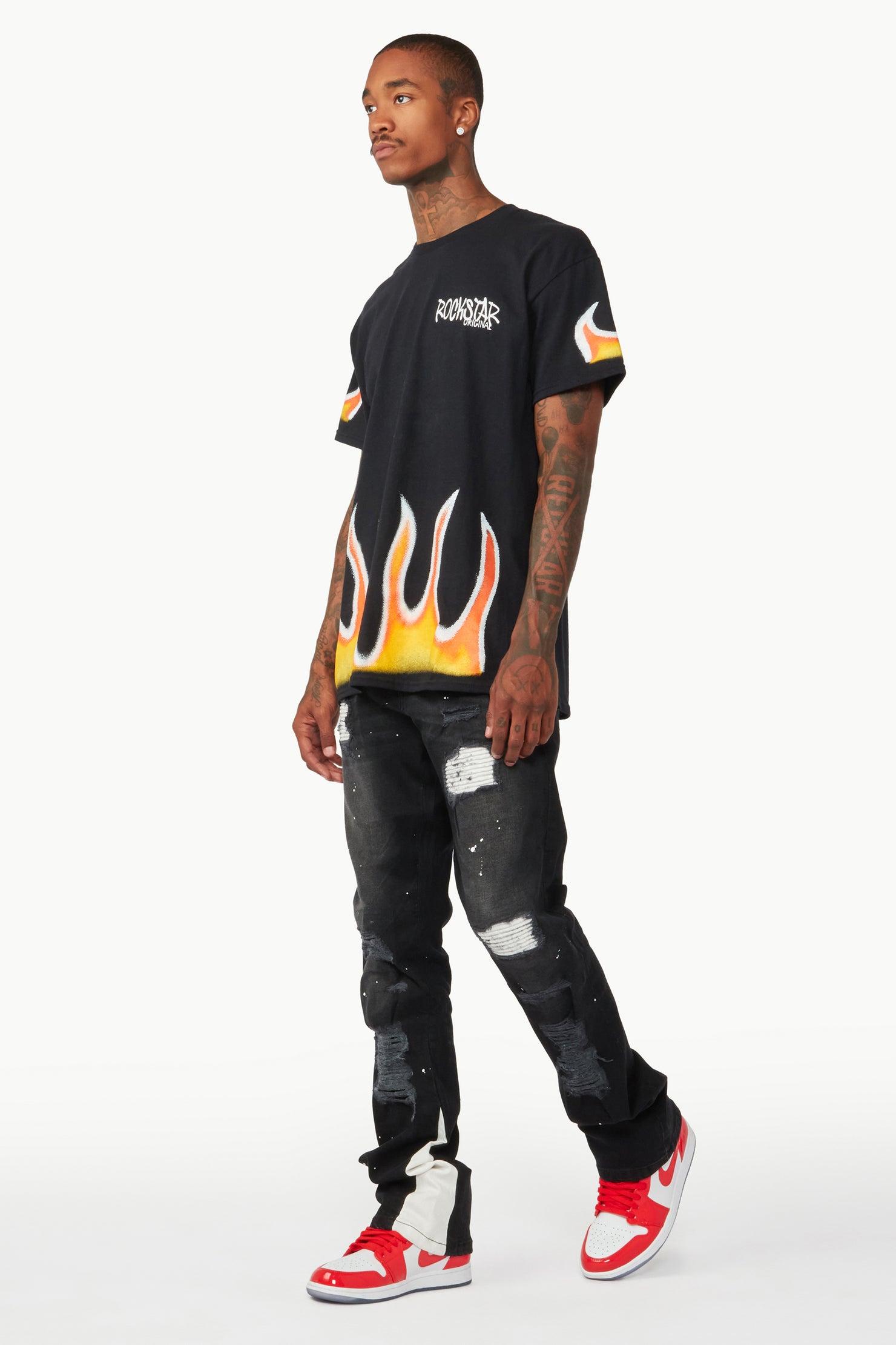 Edmund Black Stacked Flare Jean