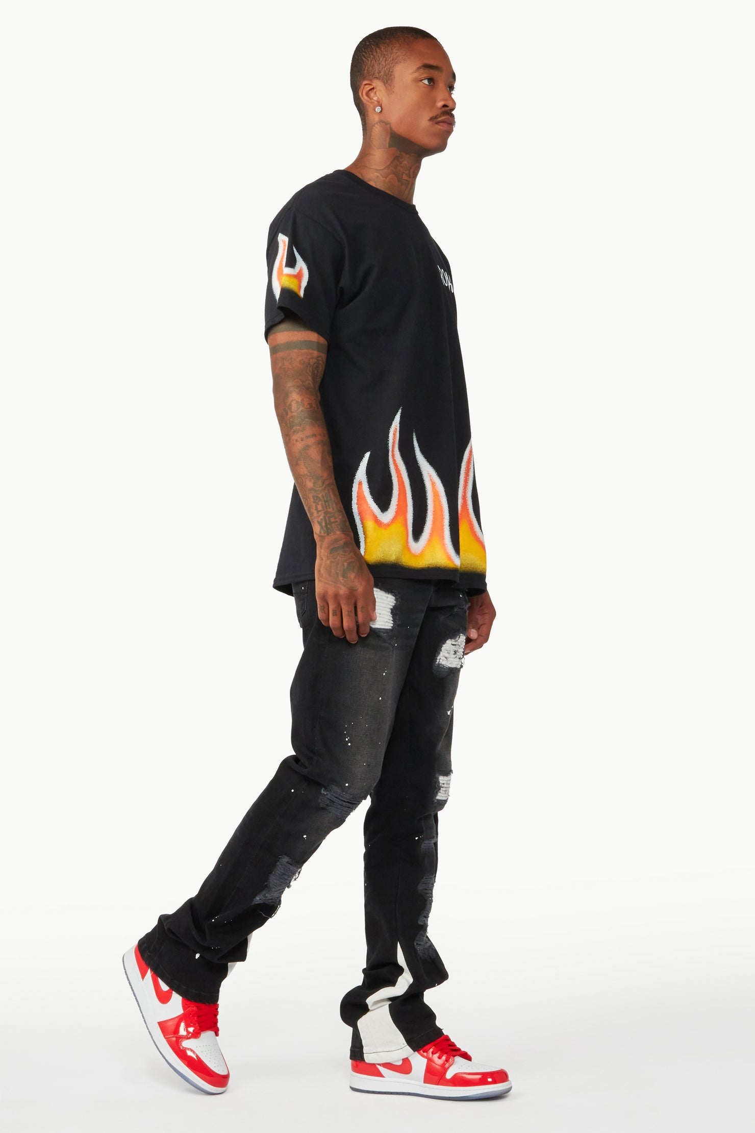 Edmund Black Stacked Flare Jean