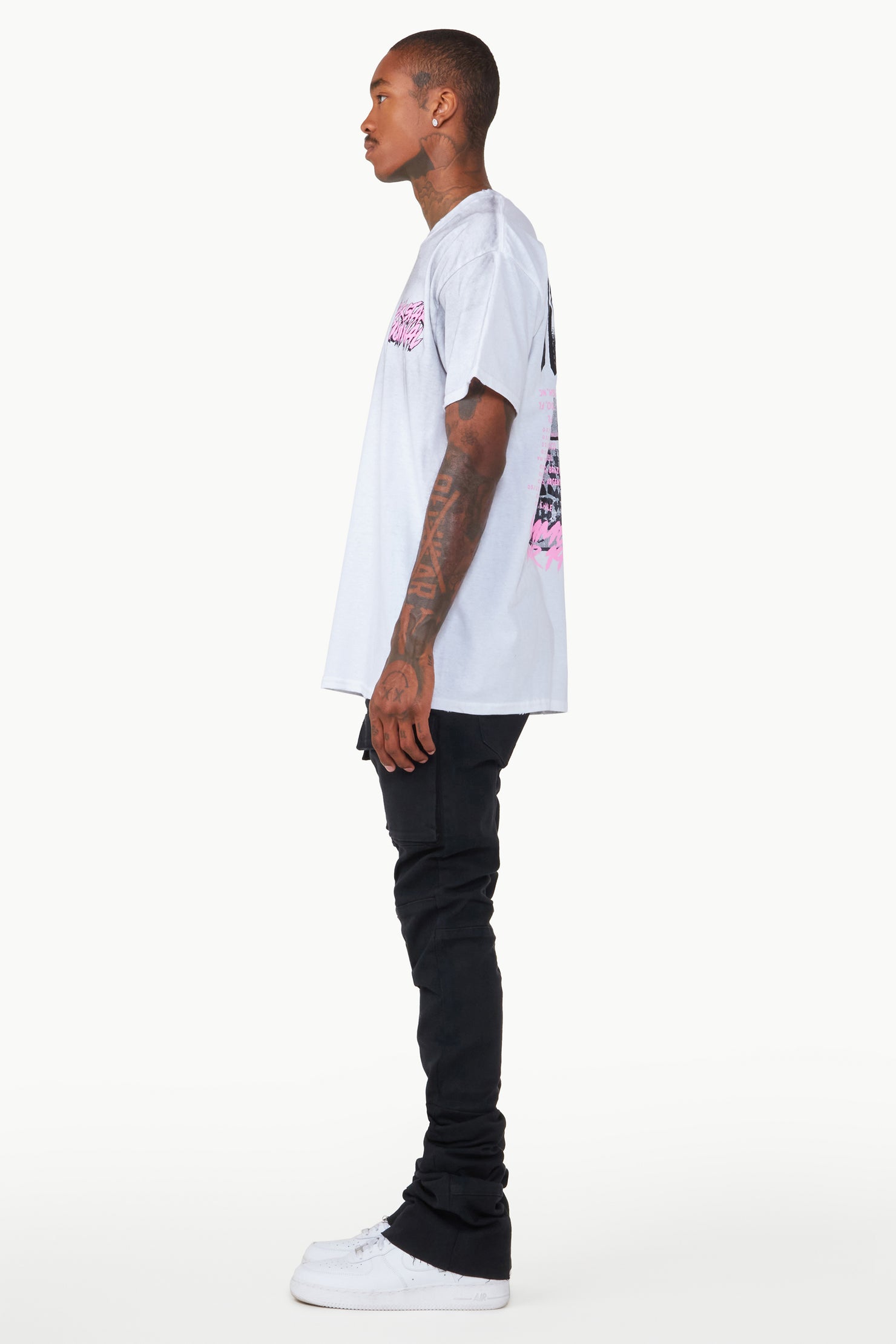 Nello Black Super Stacked Flare Jean