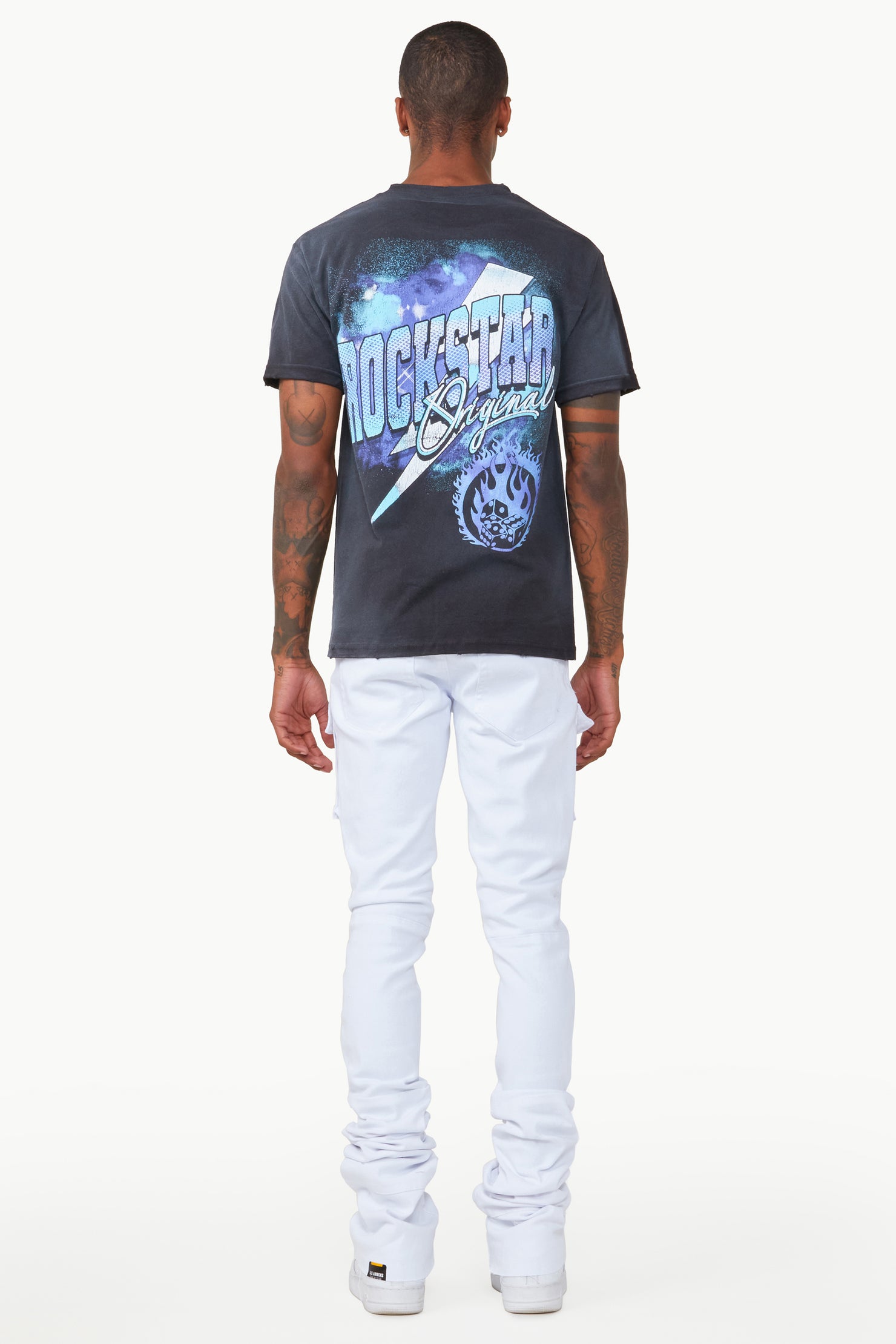 Nello White Super Stacked Flare Jean