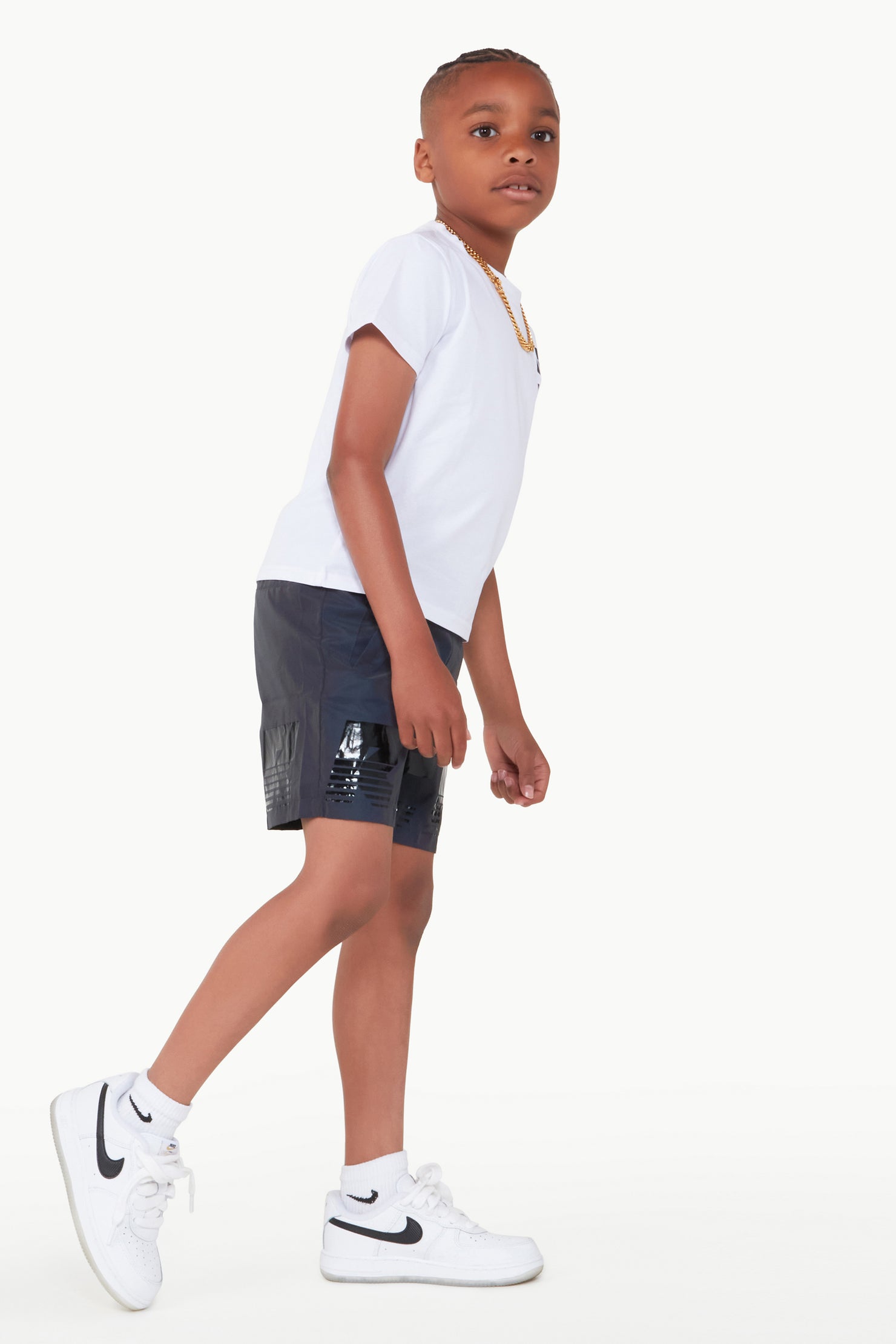 Boys Xadrian White T Shirt Short Set