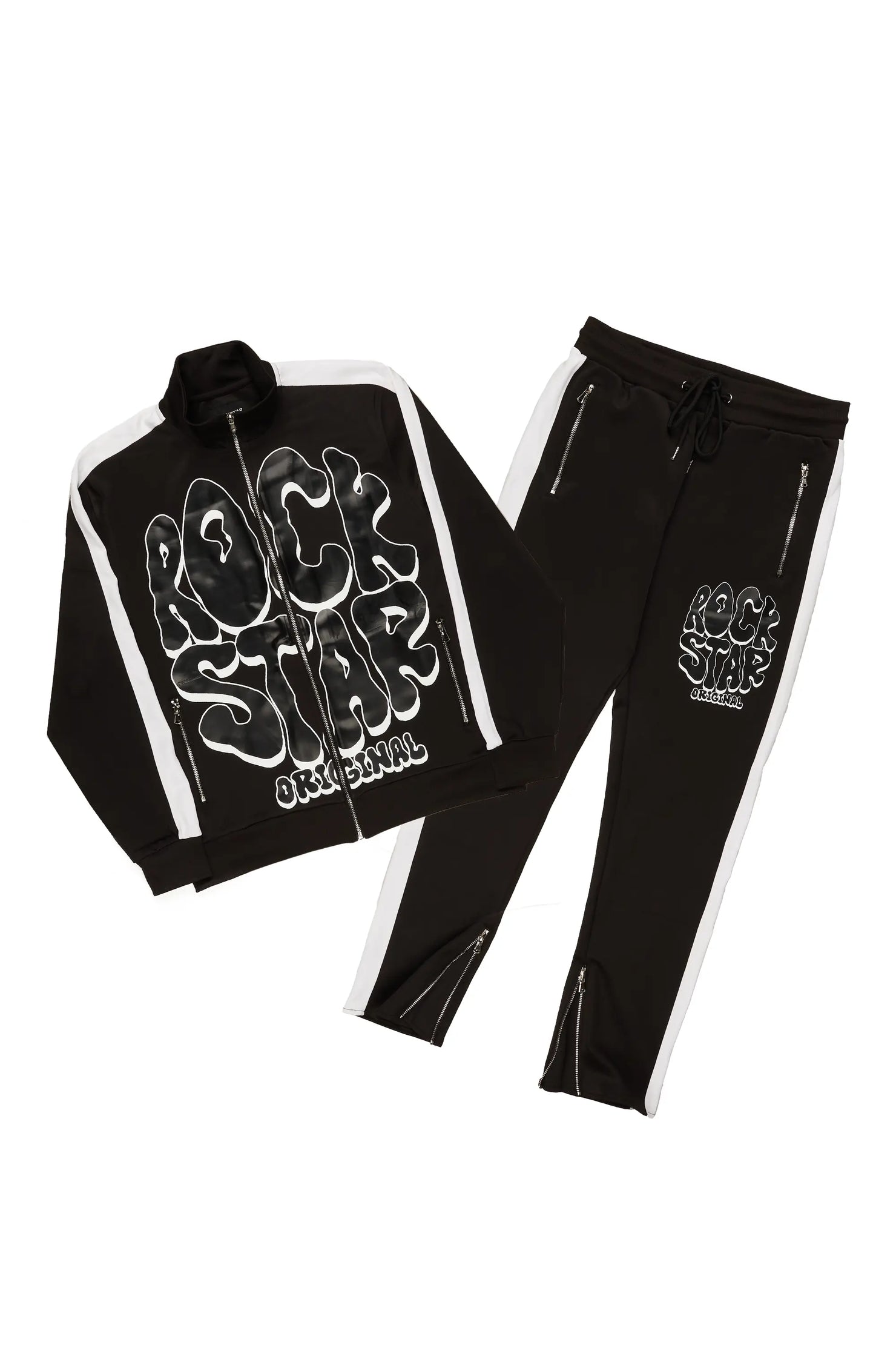 Warblen Black Tricot Slim Fit Track Set