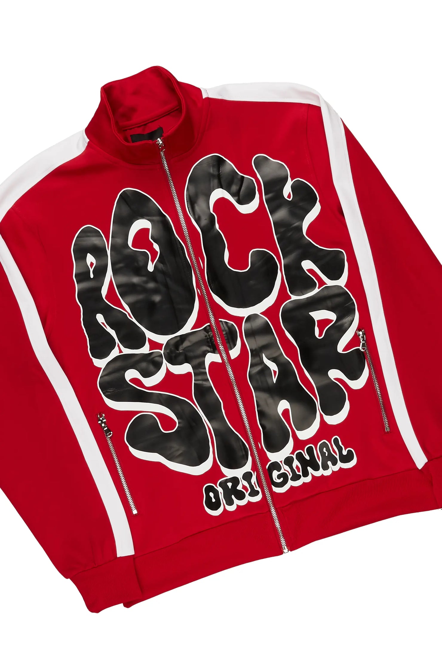 Warblen Red Tricot Slim Fit Track Set