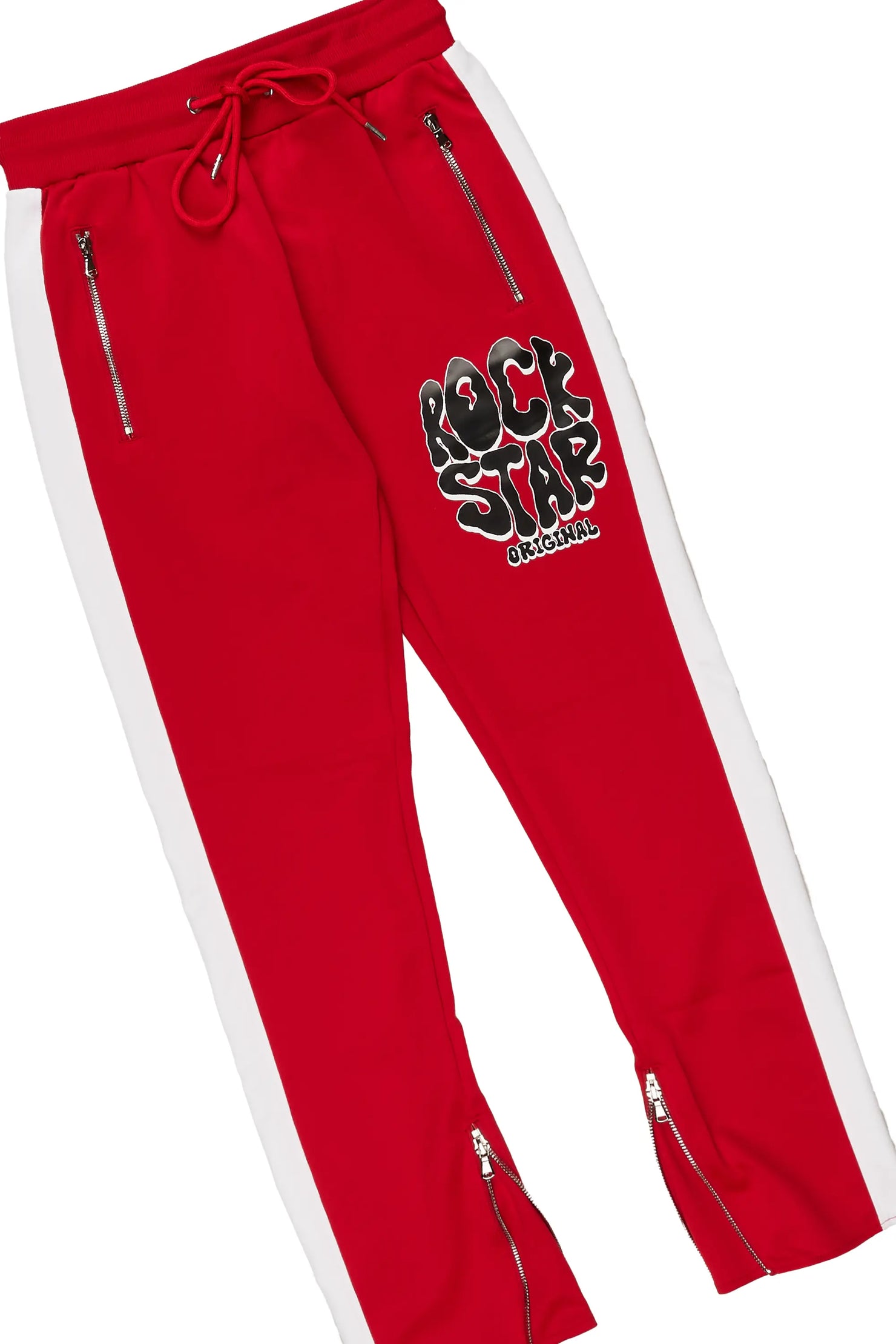 Warblen Red Tricot Slim Fit Track Set