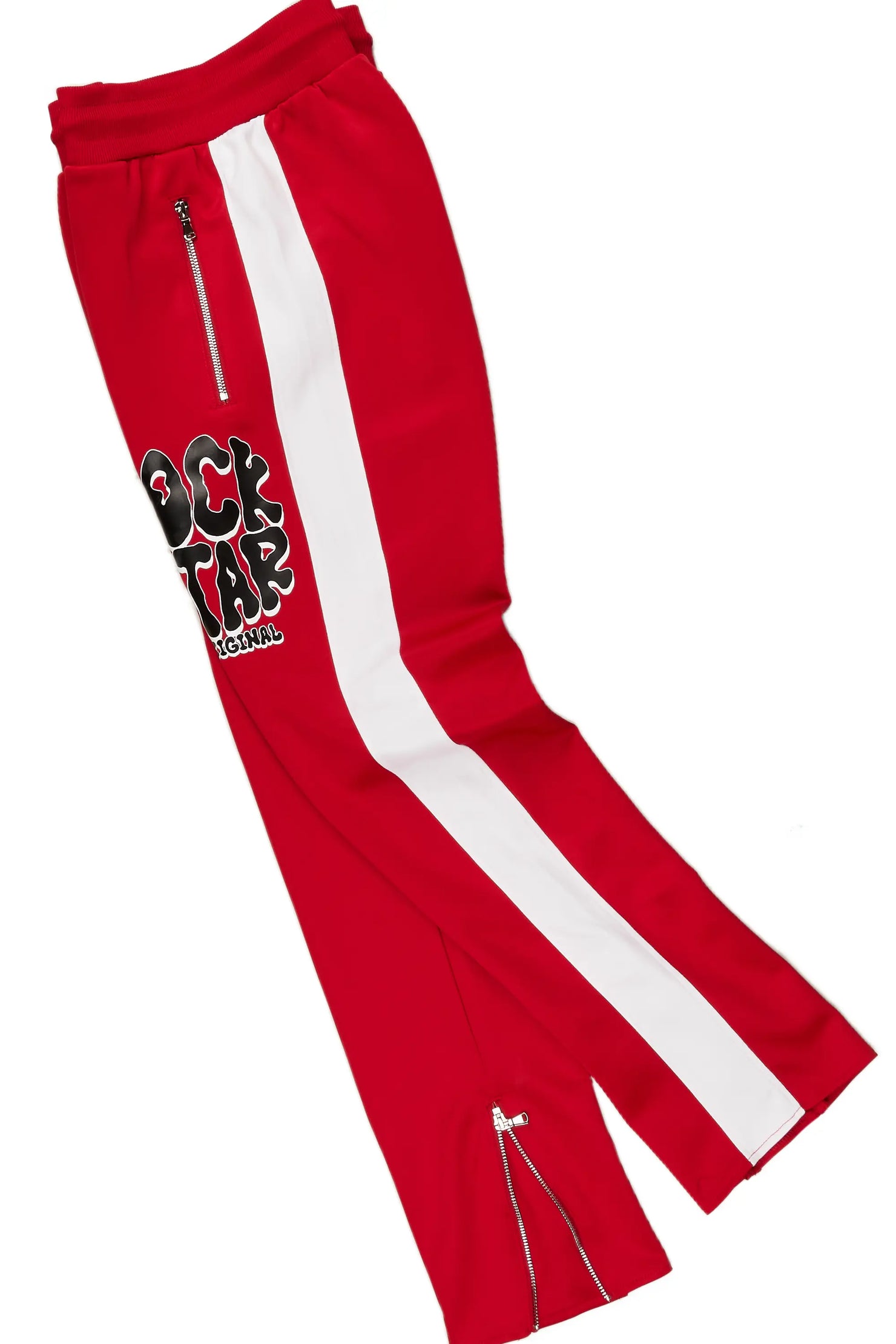 Warblen Red Tricot Slim Fit Track Set