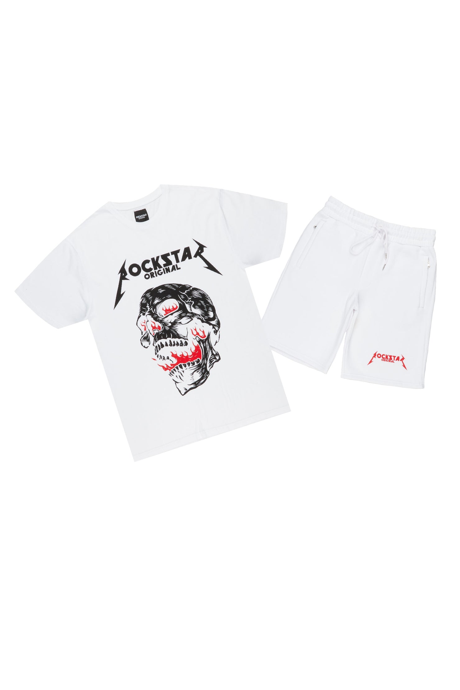 Wayan White T-Shirt Short Set
