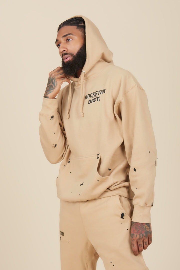 Raffer Beige Hoodie/Super Stacked Flare Track Set
