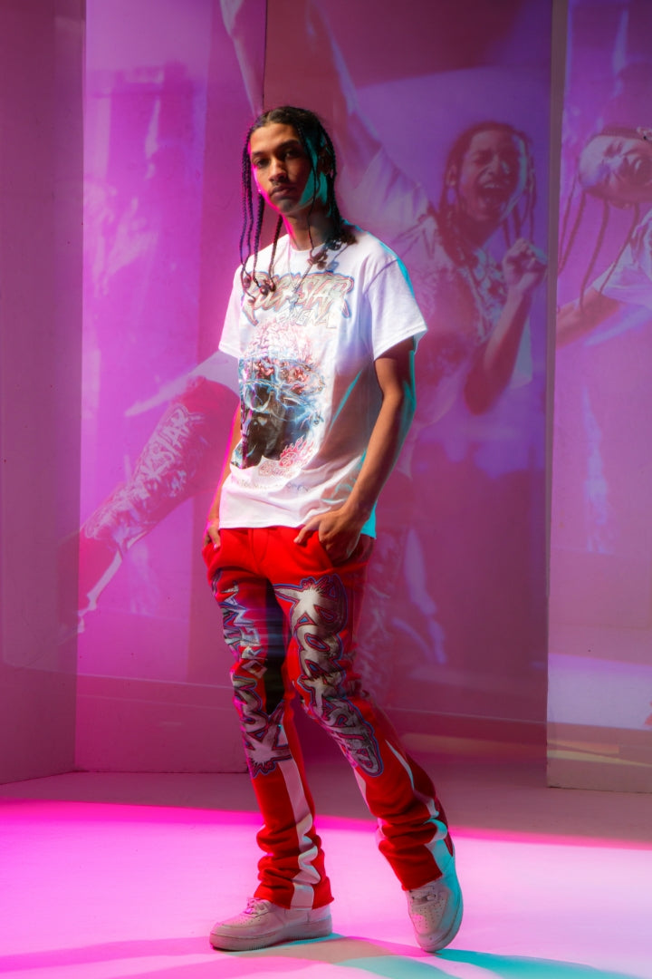 Waller White/Red T-Shirt Stacked Flare Track Set