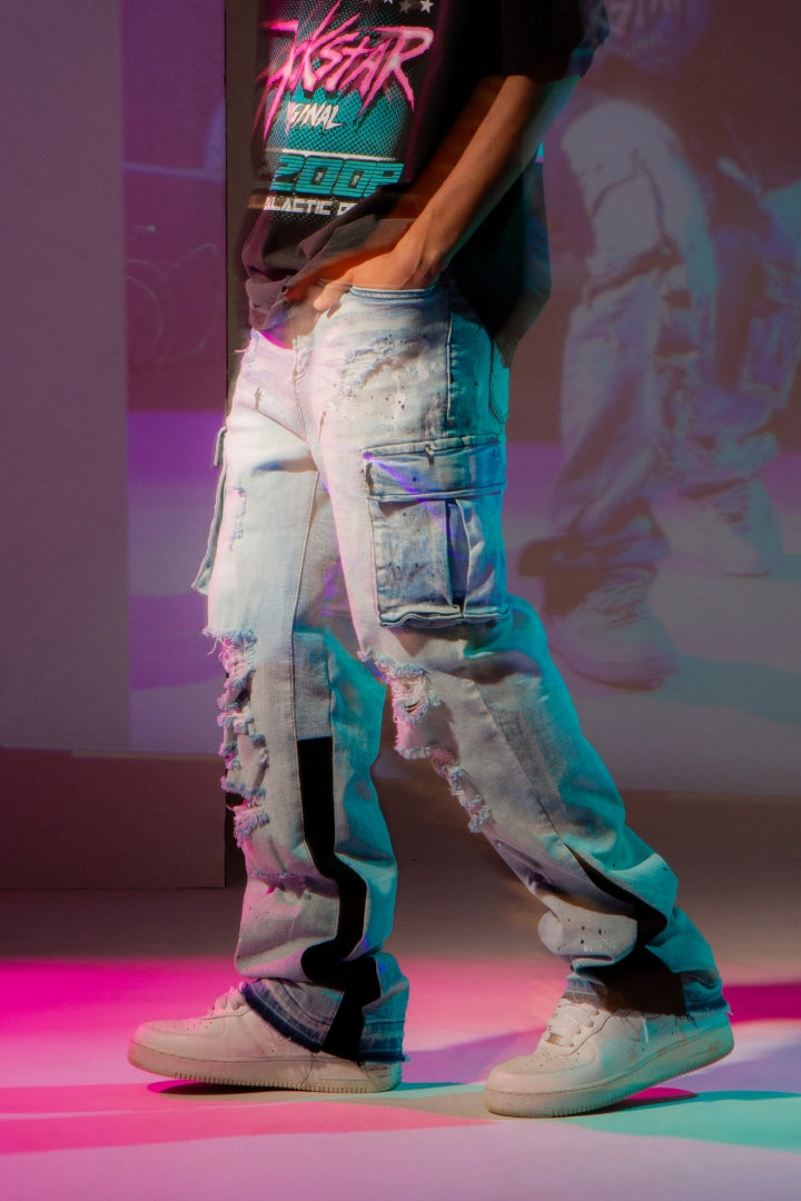 Dubaku Blue Baggy Fit Jean