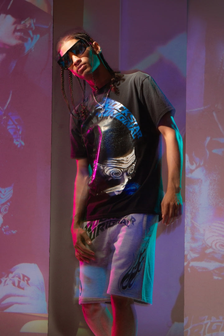 Wavy Devil Black/Grey T-Shirt Short Set