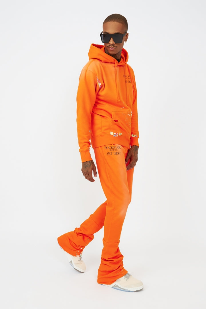 Rockstar Art Dist. Orange Hoodie/Stacked Flare Set
