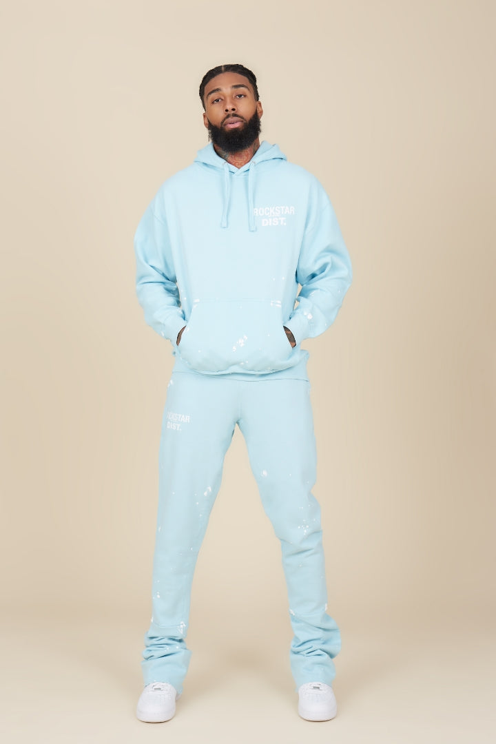 Raffer Baby Blue Hoodie/Super Stacked Flare Track Set