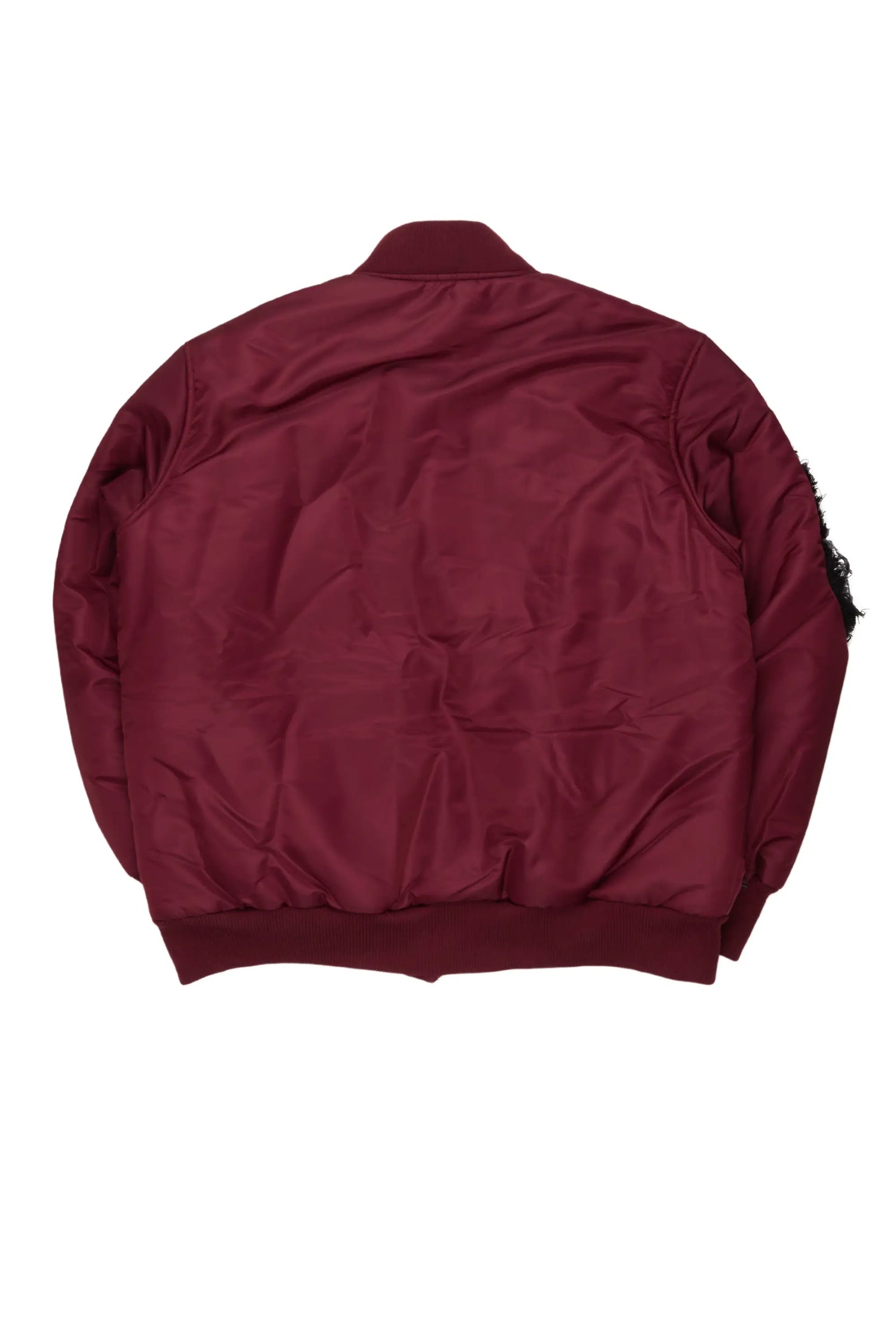Xylo Burgundy Patchwork Bomber Jacket
