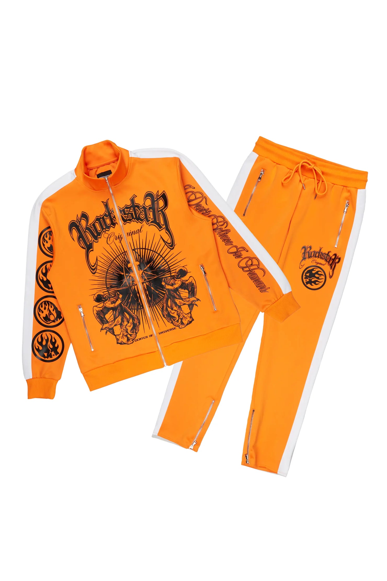 Yarden Orange Tricot Slim Fit Track Set