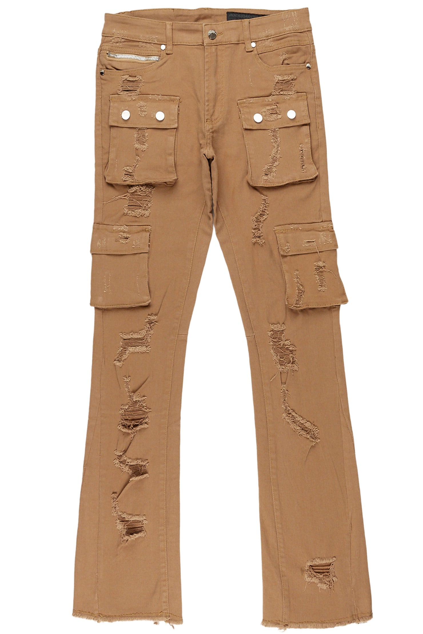 Zaid Tan Stacked Flare Jean