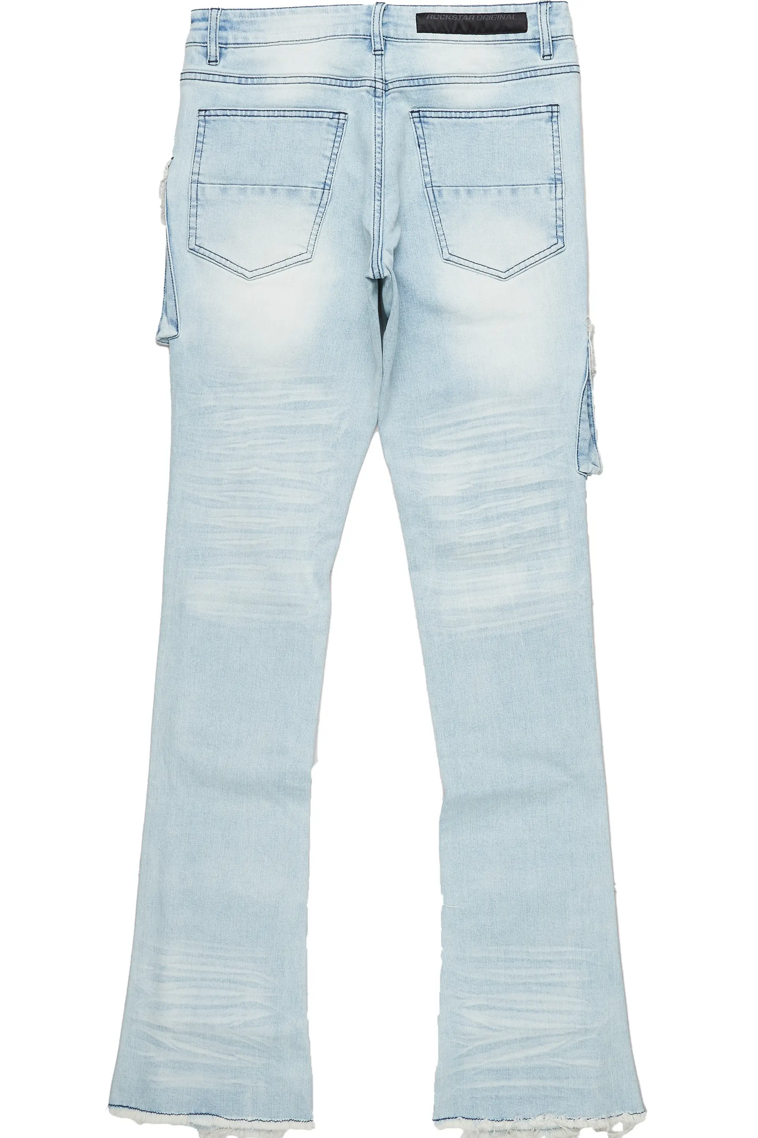 Zander Blue Stacked Flare Cargo Jean