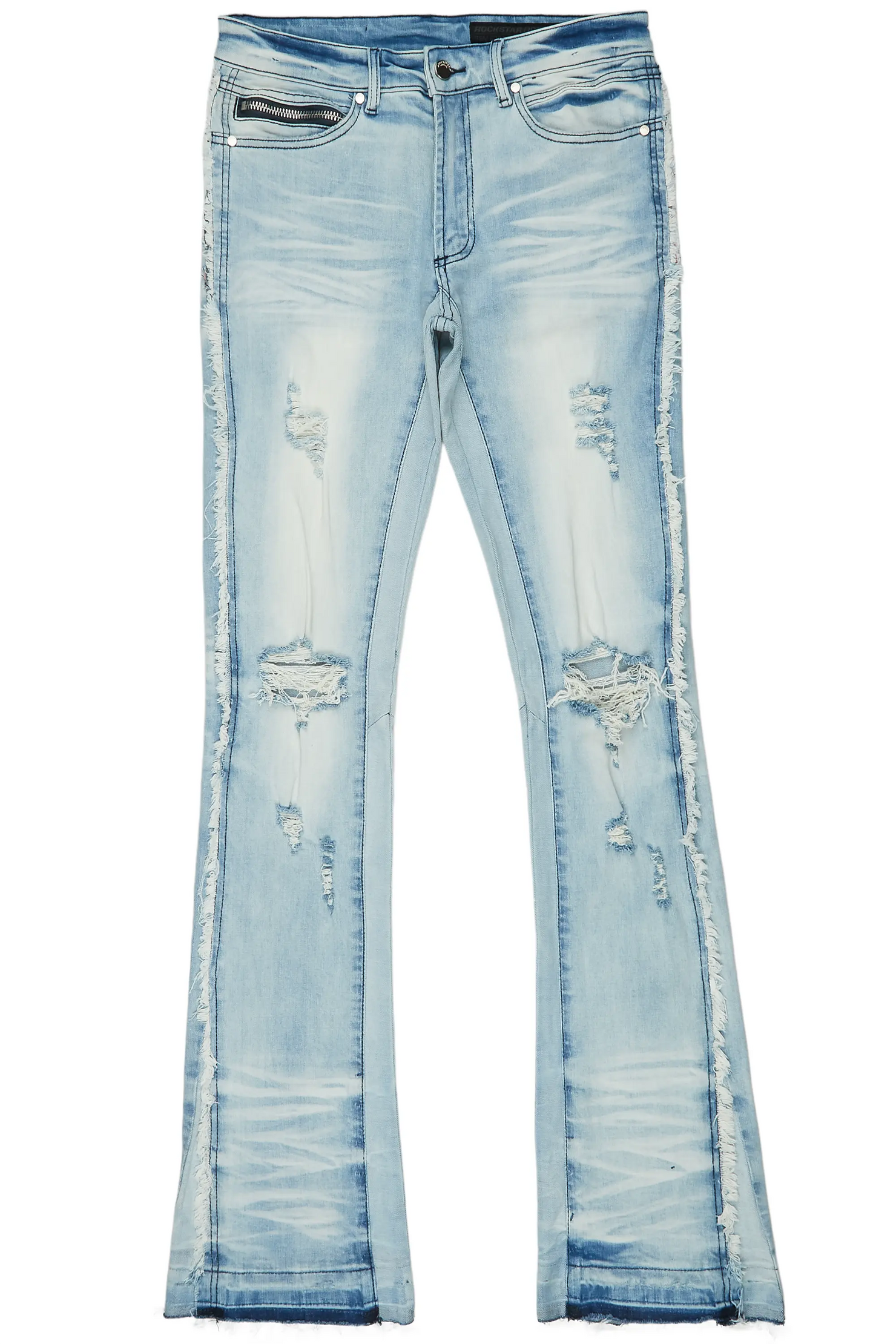 Zene Light Blue Stacked Flare Jean