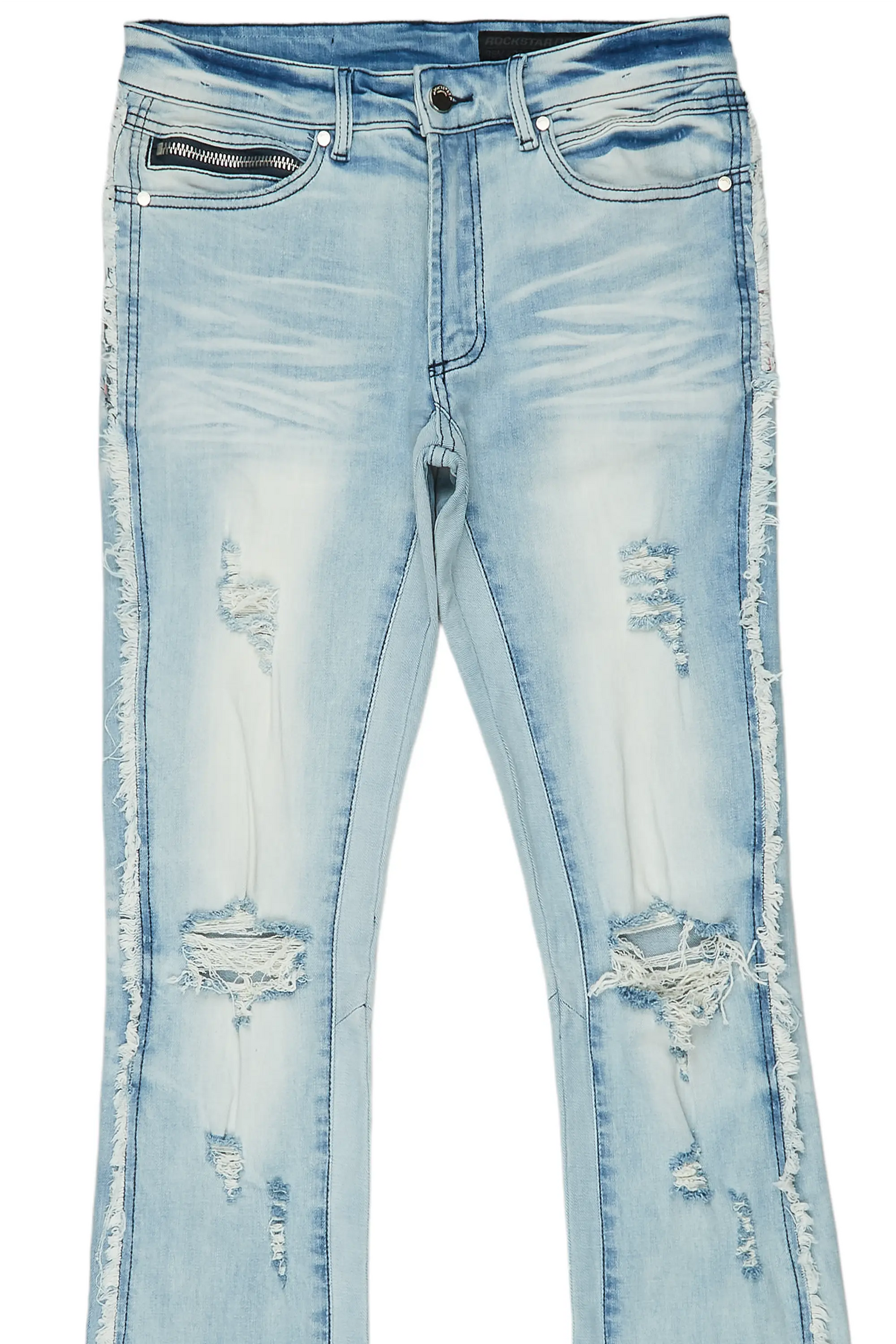 Zene Light Blue Stacked Flare Jean