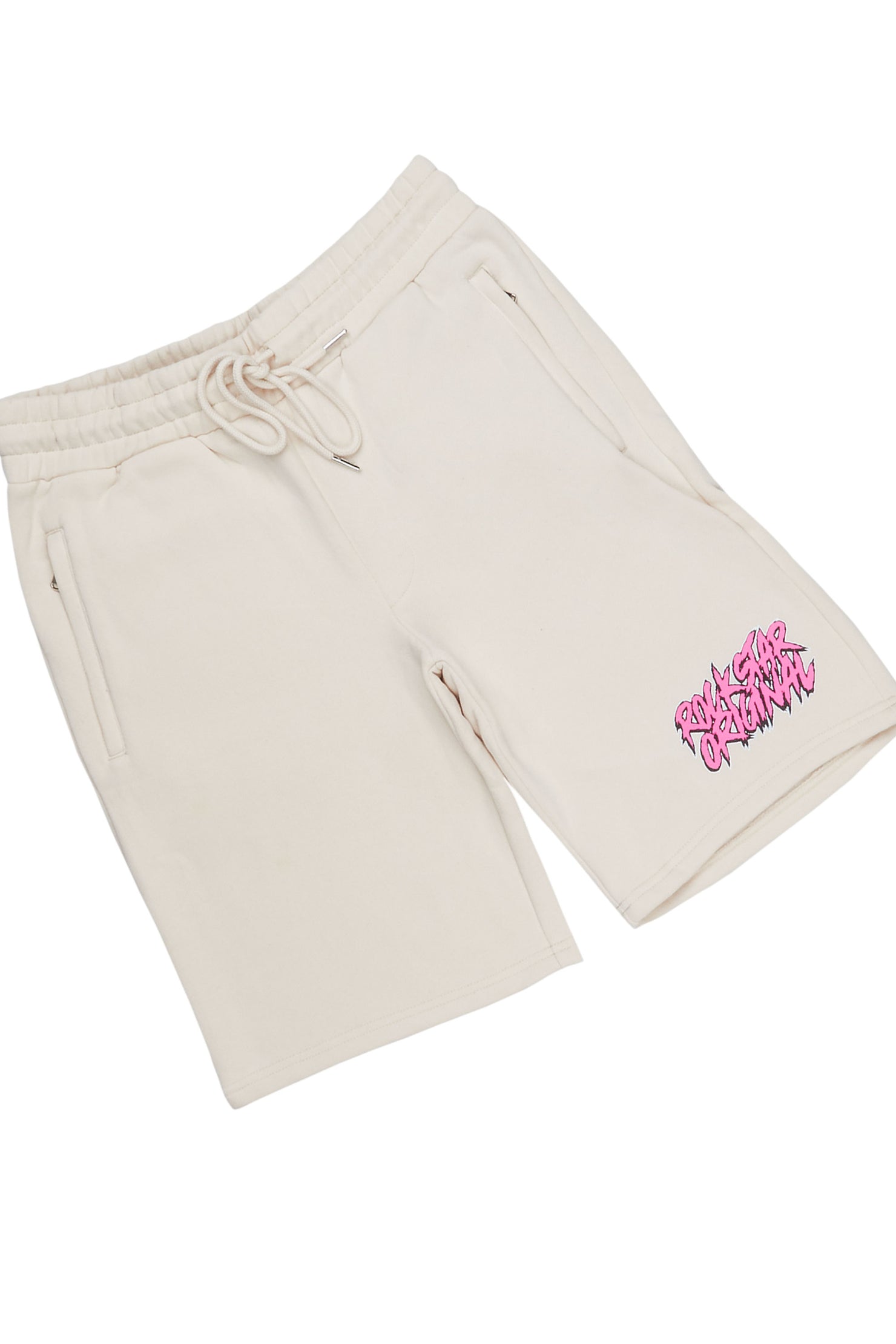 Zev Beige Graphic T-Shirt/ Short Set