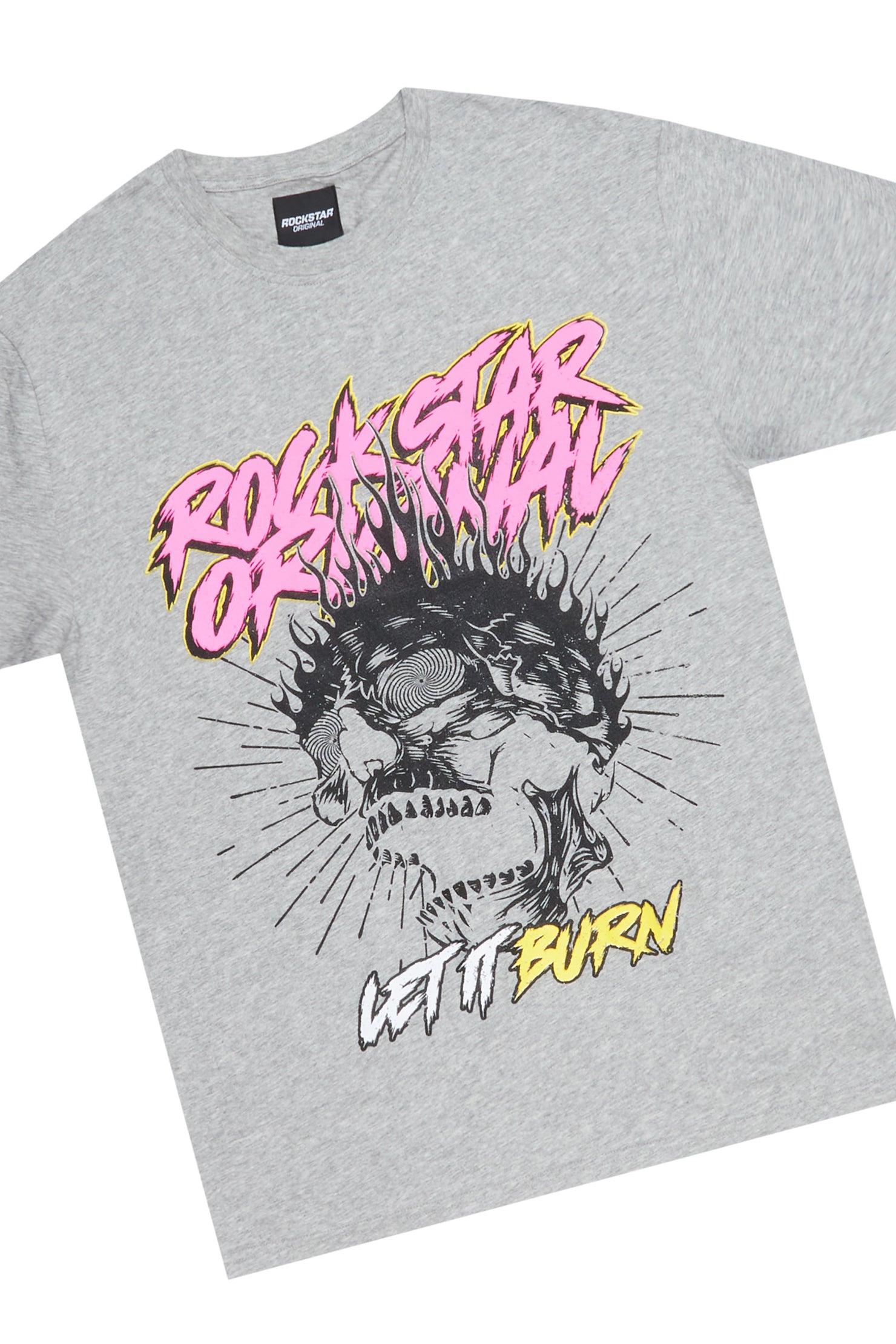 Zev Heather Grey Graphic T-Shirt/ Short Set