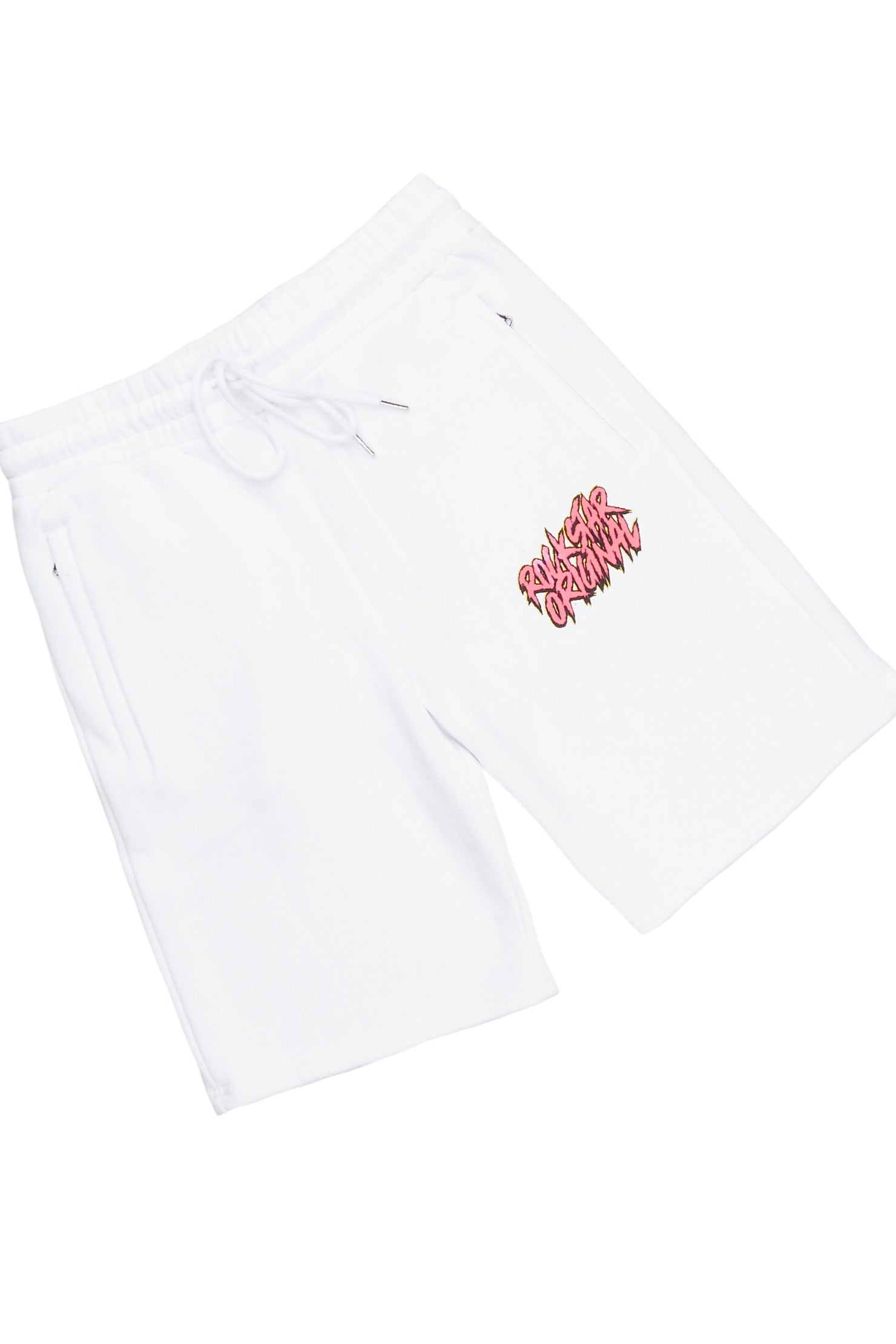 Zev White Graphic T-Shirt Short Set