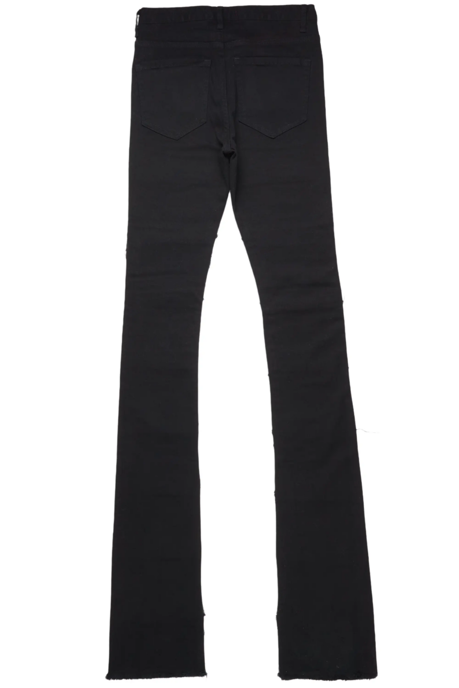 Zevon Black Super Stacked Flare Jean