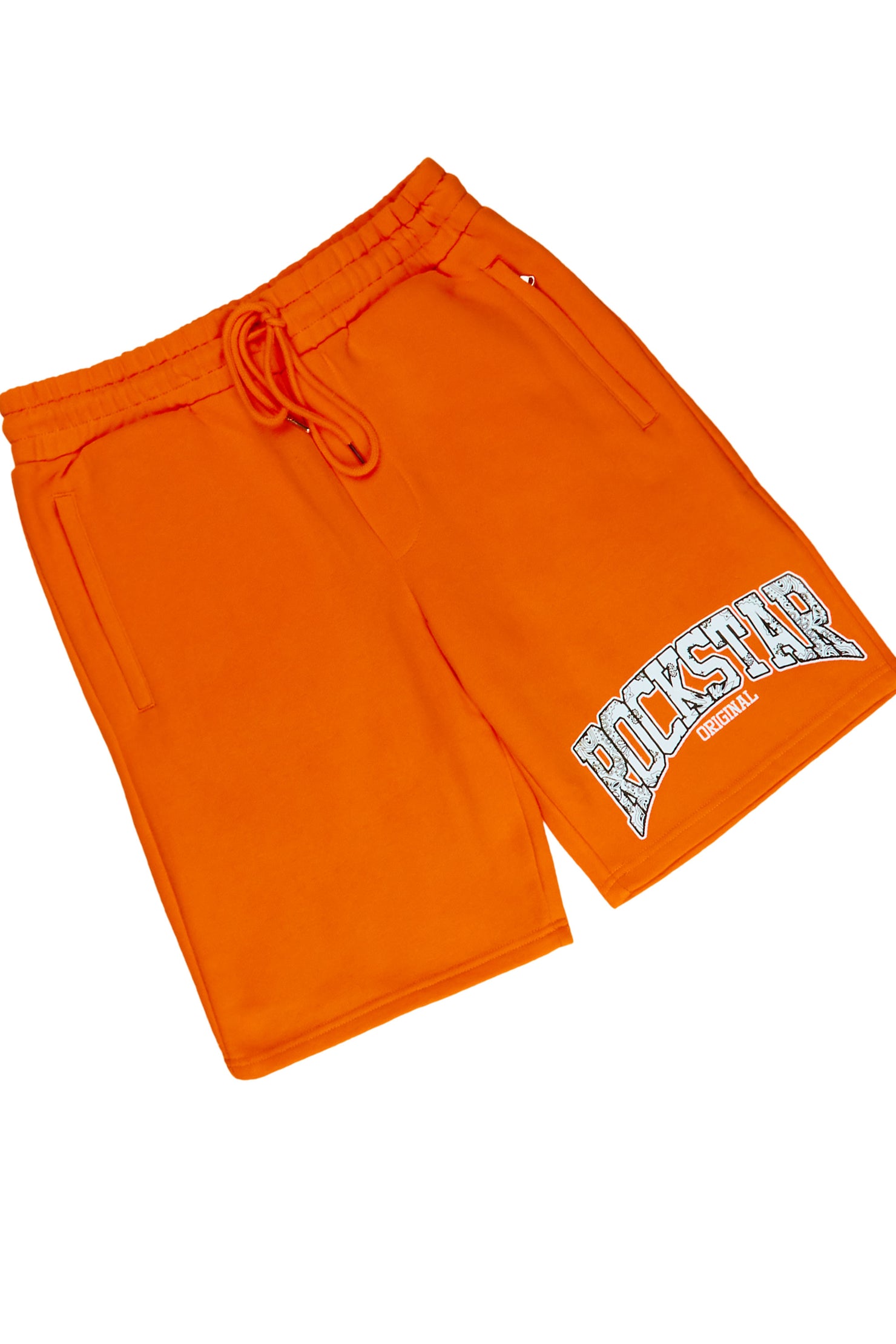 Zuri Orange Graphic T-Shirt Short Set