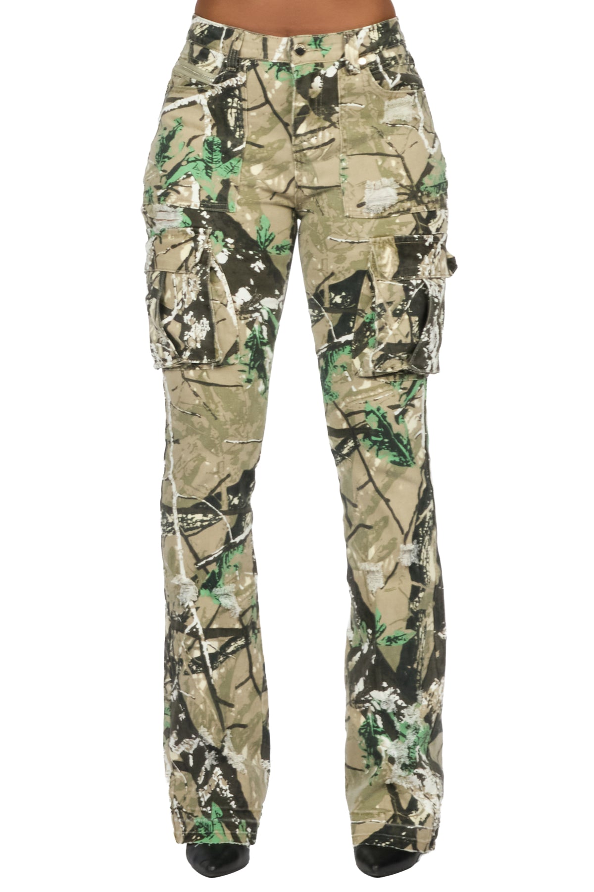 Kamron 2.0 Tree Camo Cargo Stacked Flare Jean