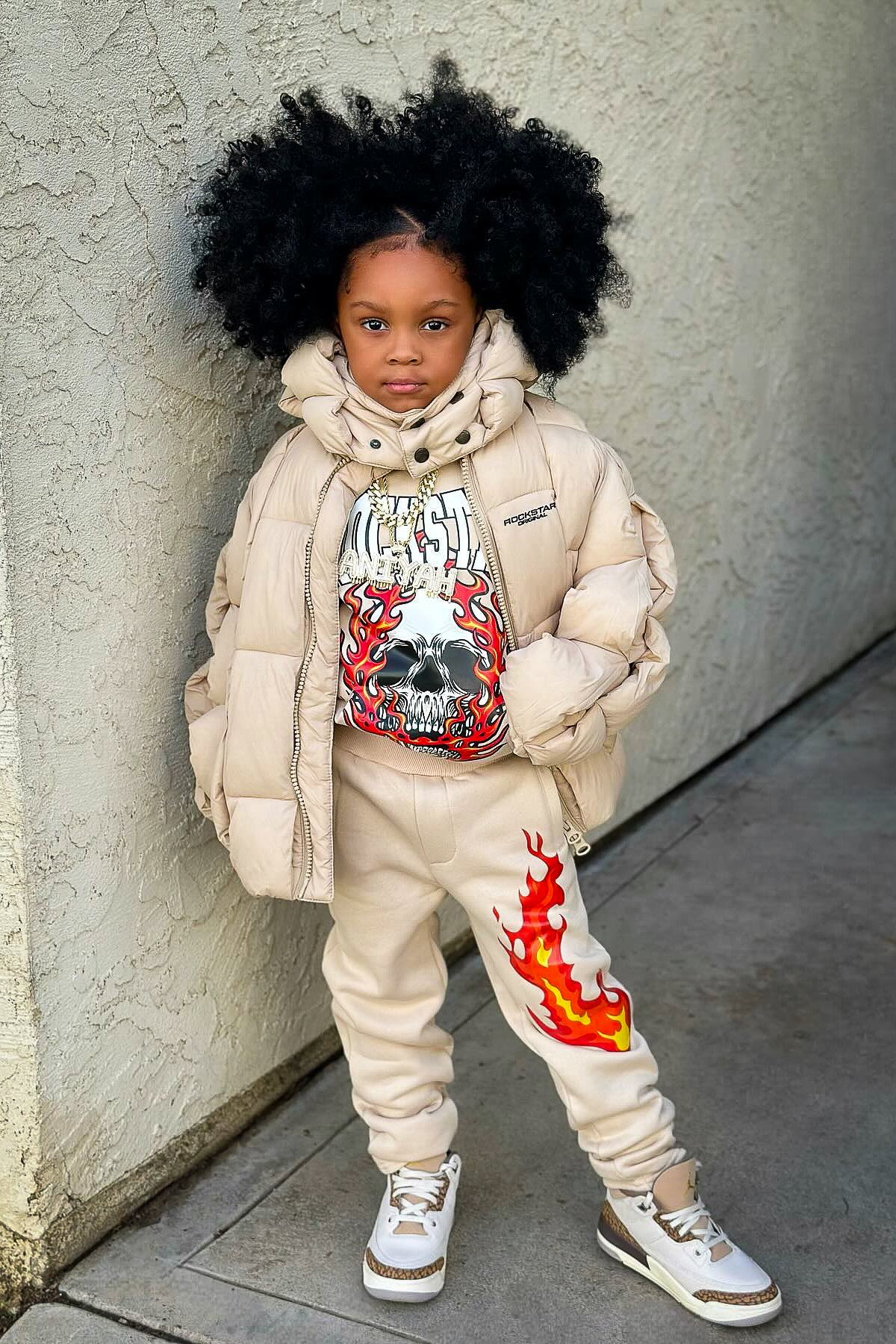 Boys Kash Beige Slim Fit Track Set