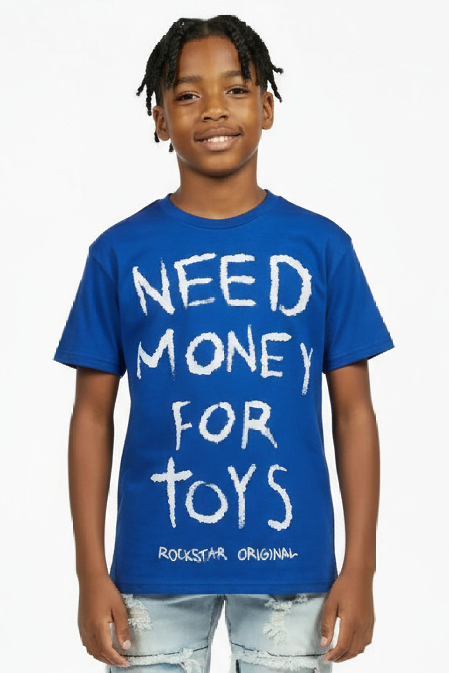 Boys M4Toys Royal Blue/White Graphic T-Shirt