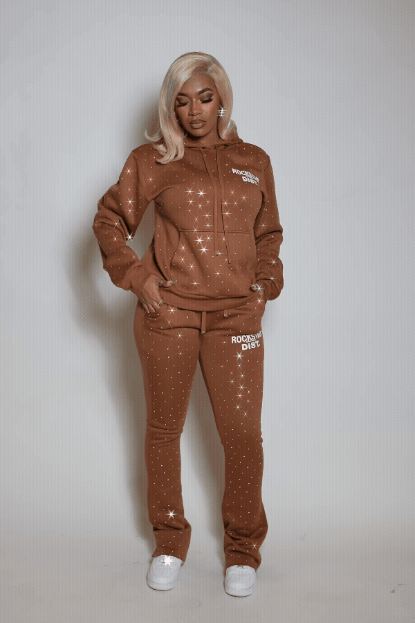 Shamoney Brown Rhinestone Stacked Track Set