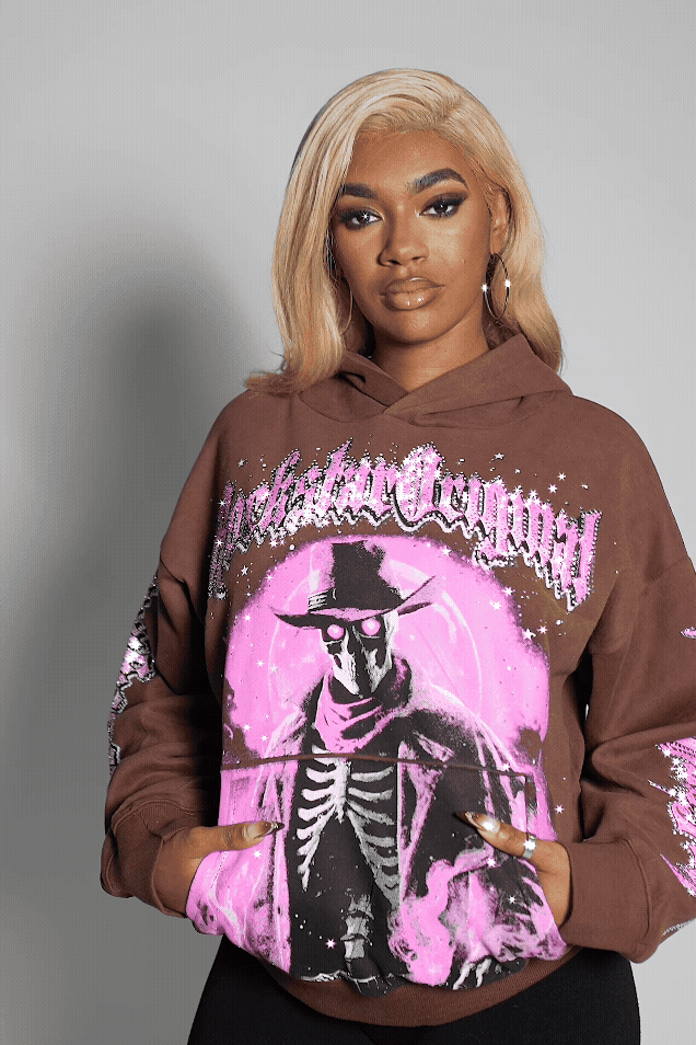 SaiZonna Brown Rhinestone Hoodie