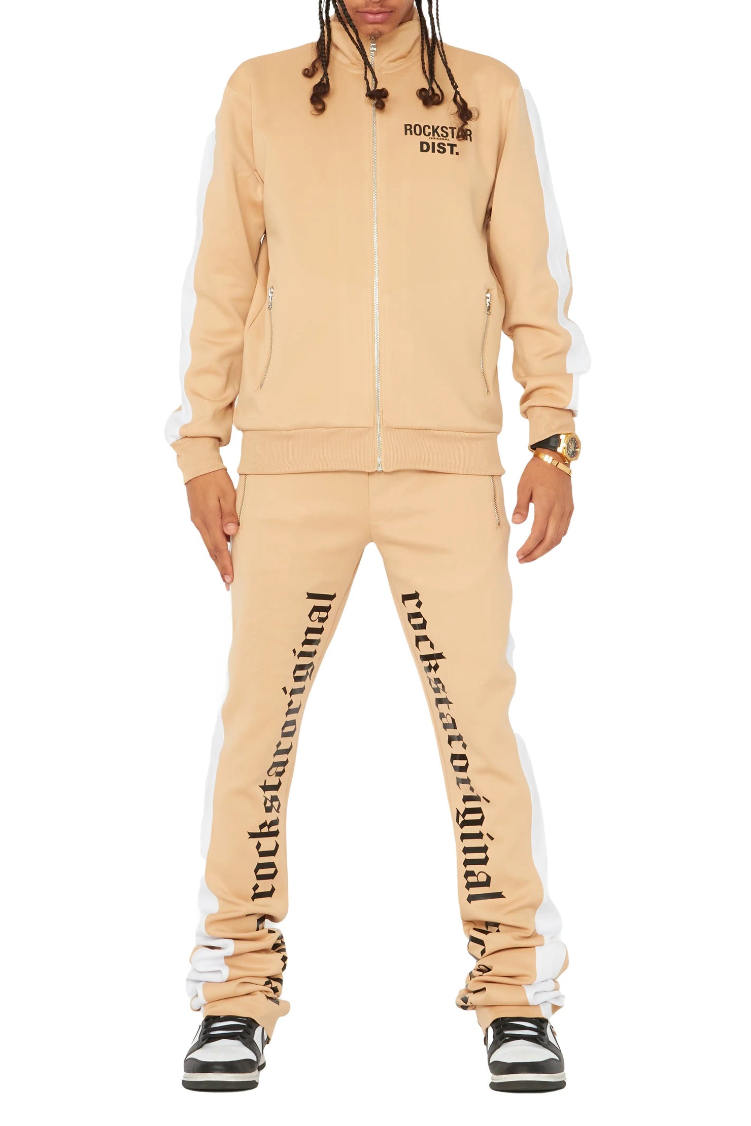 Callie Beige Tricot Super Stacked Track Set Rockstar Original