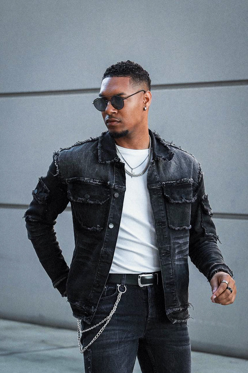 Grey wash denim clearance jacket
