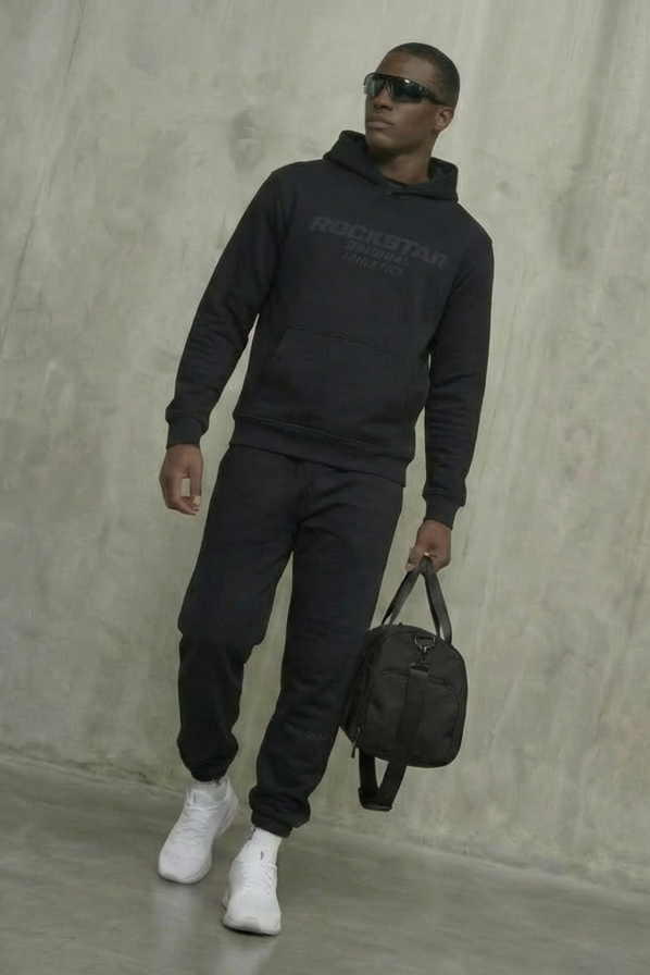 Jolt Black Hoodie/Jogger Track Set