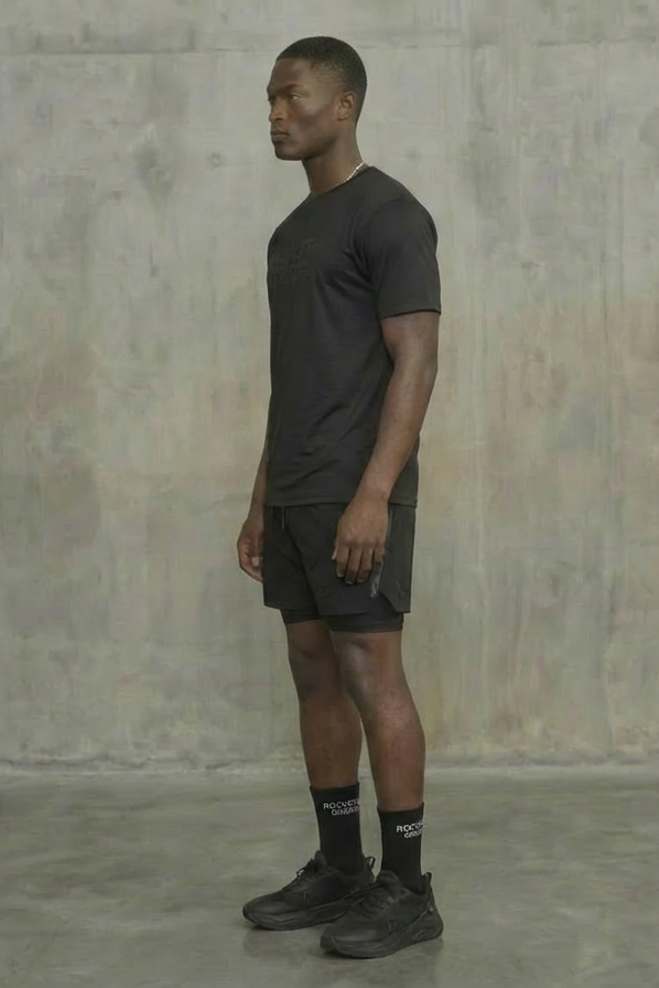 Strength Black T-Shirt Short Set