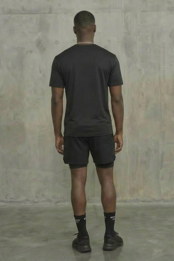 Strength Black T-Shirt Short Set