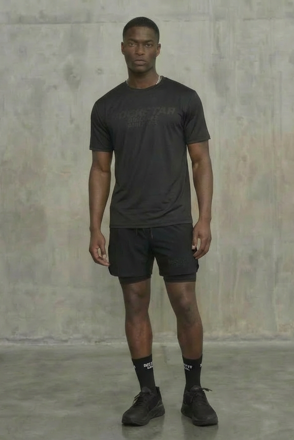 Strength Black T-Shirt Short Set