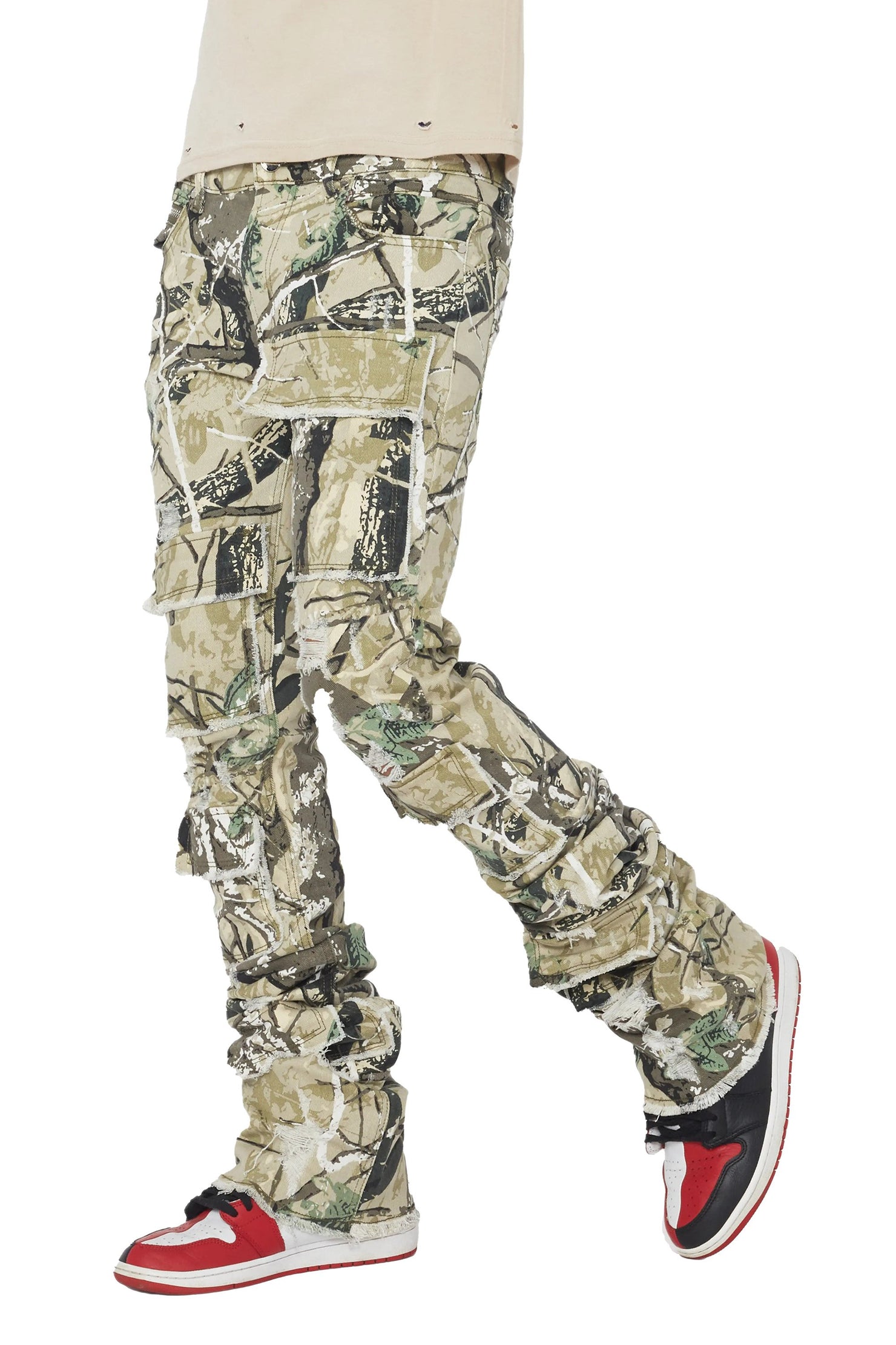 Petrus Tree Camo Super Stacked Flare Jean Rockstar Original