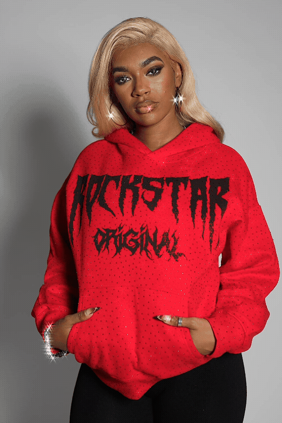 Andreas Red Rhinestone Hoodie