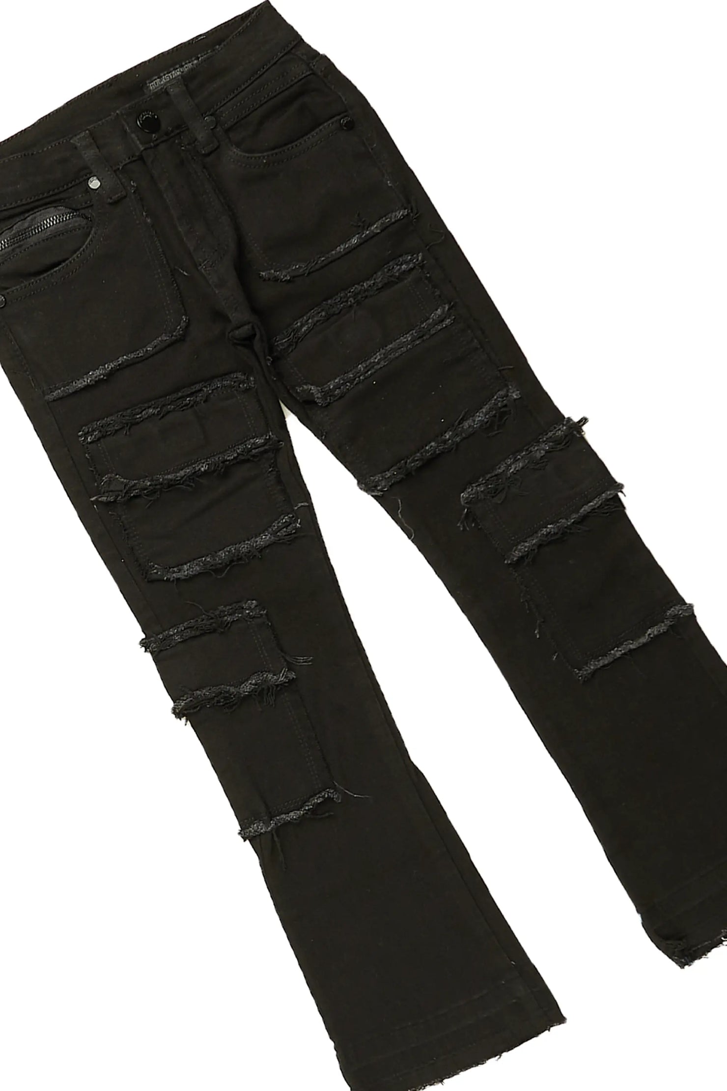 Boys Stanley Black T-Shirt/Stacked Flare Jean Set