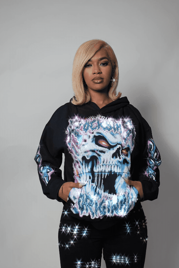 Tanorria Black Rhinestone Hoodie