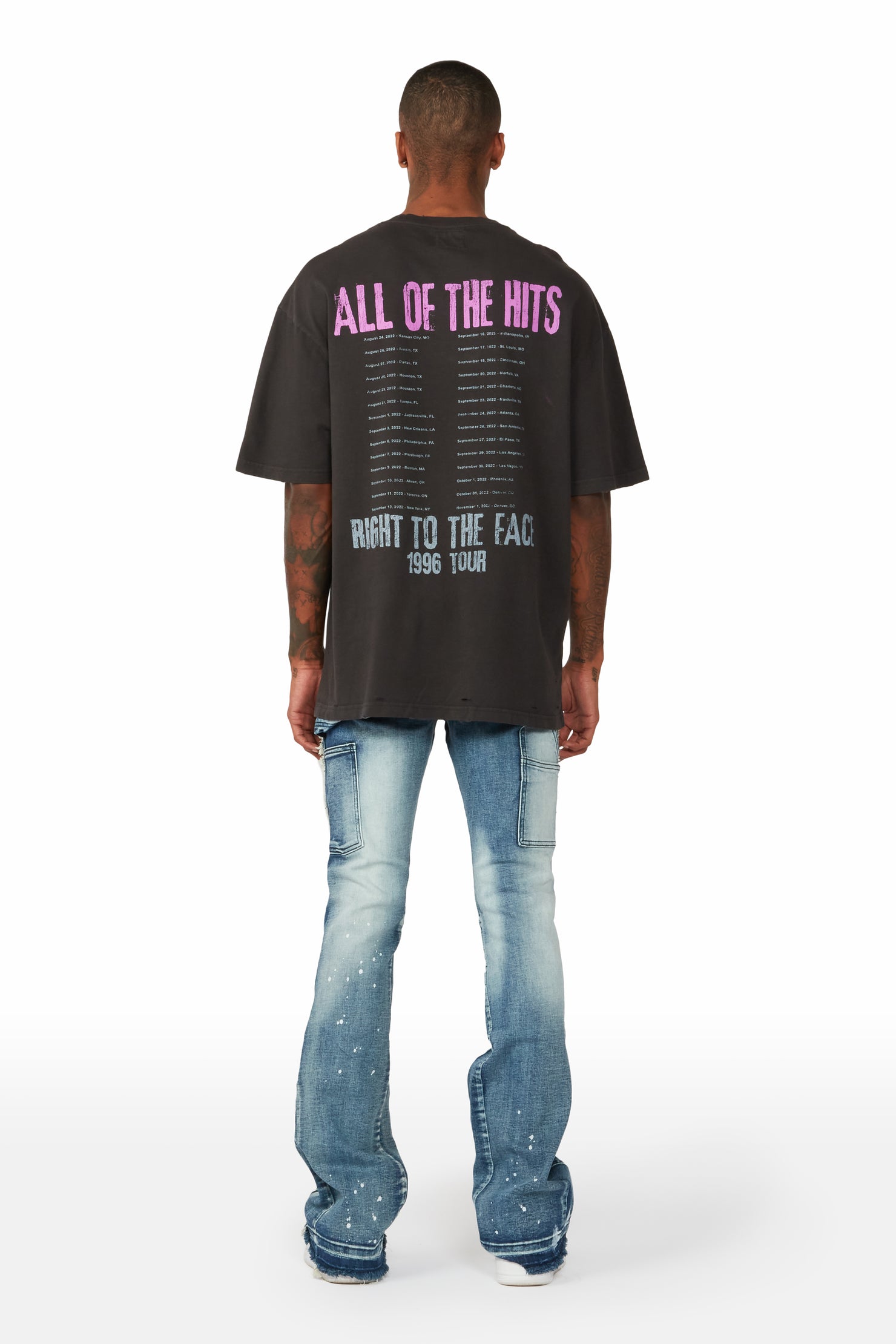 Carson Blue Stacked Flare Jean