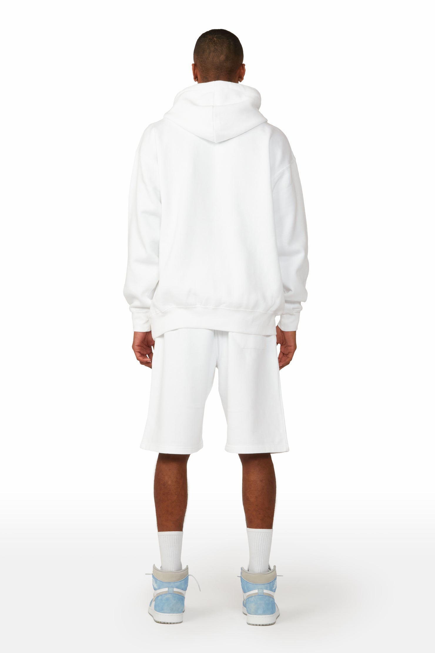 Octavio White Hoodie Short Set