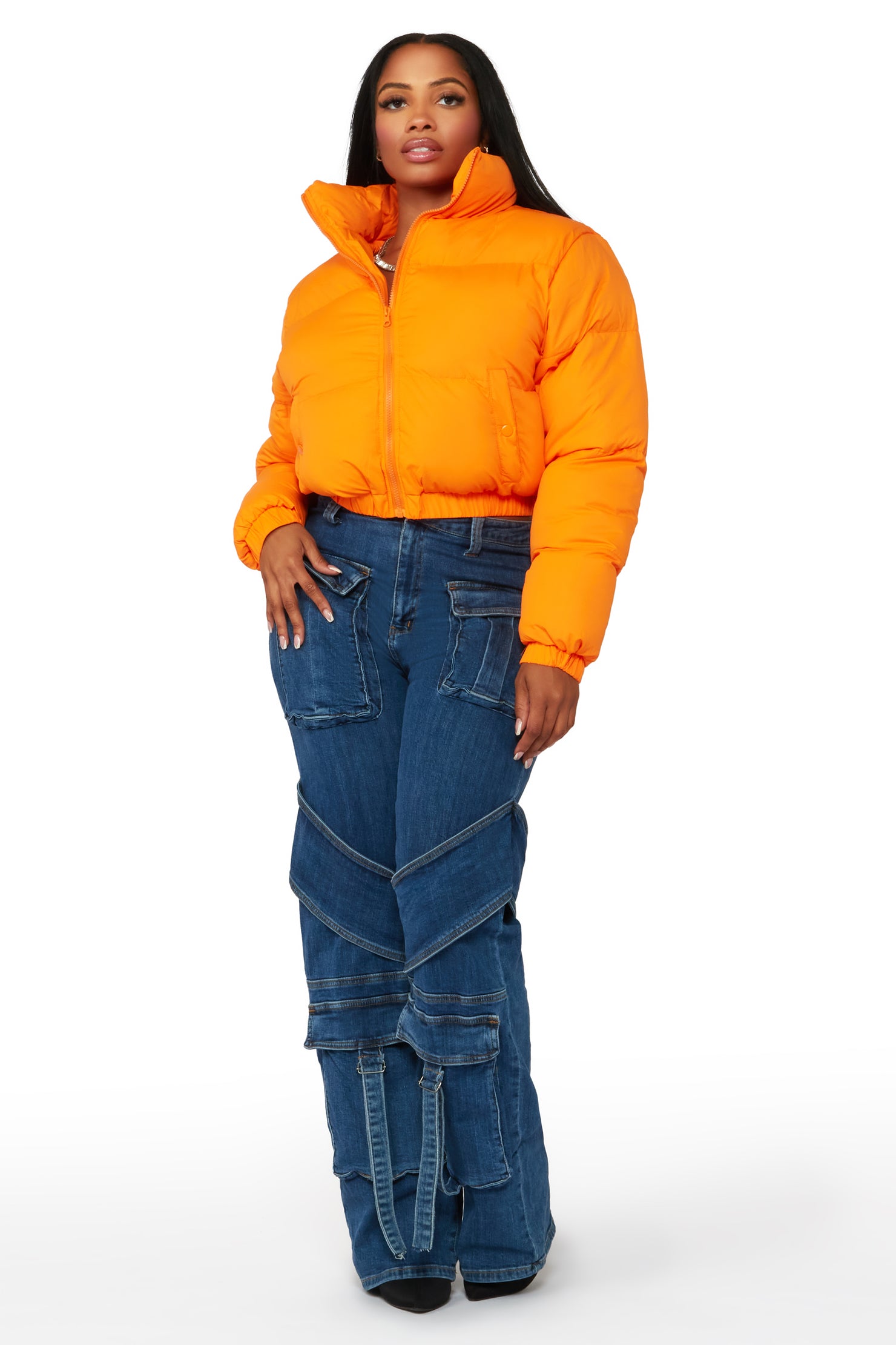 Nala Orange Puffer Jacket