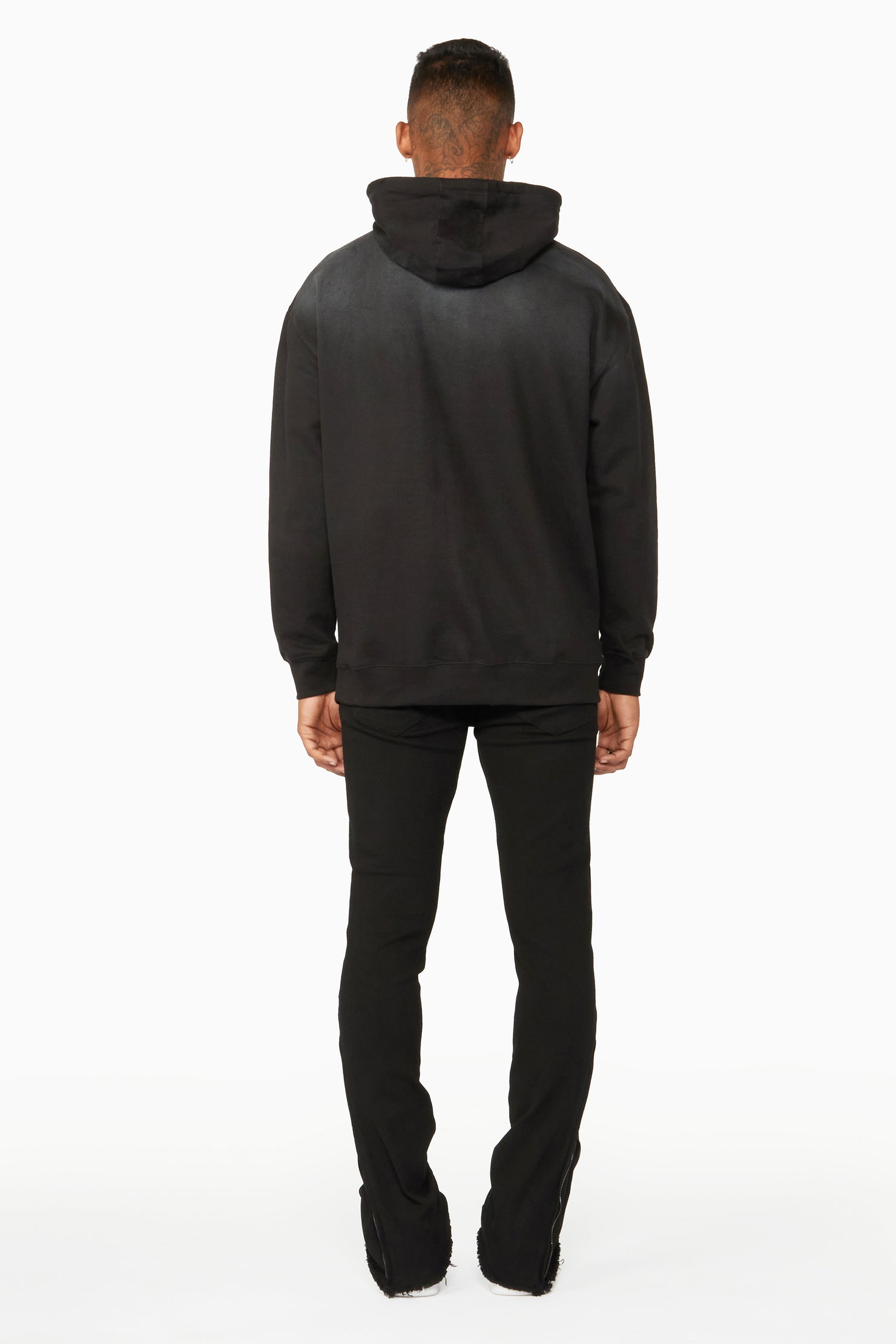 Ferg Black Stacked Flare Jean