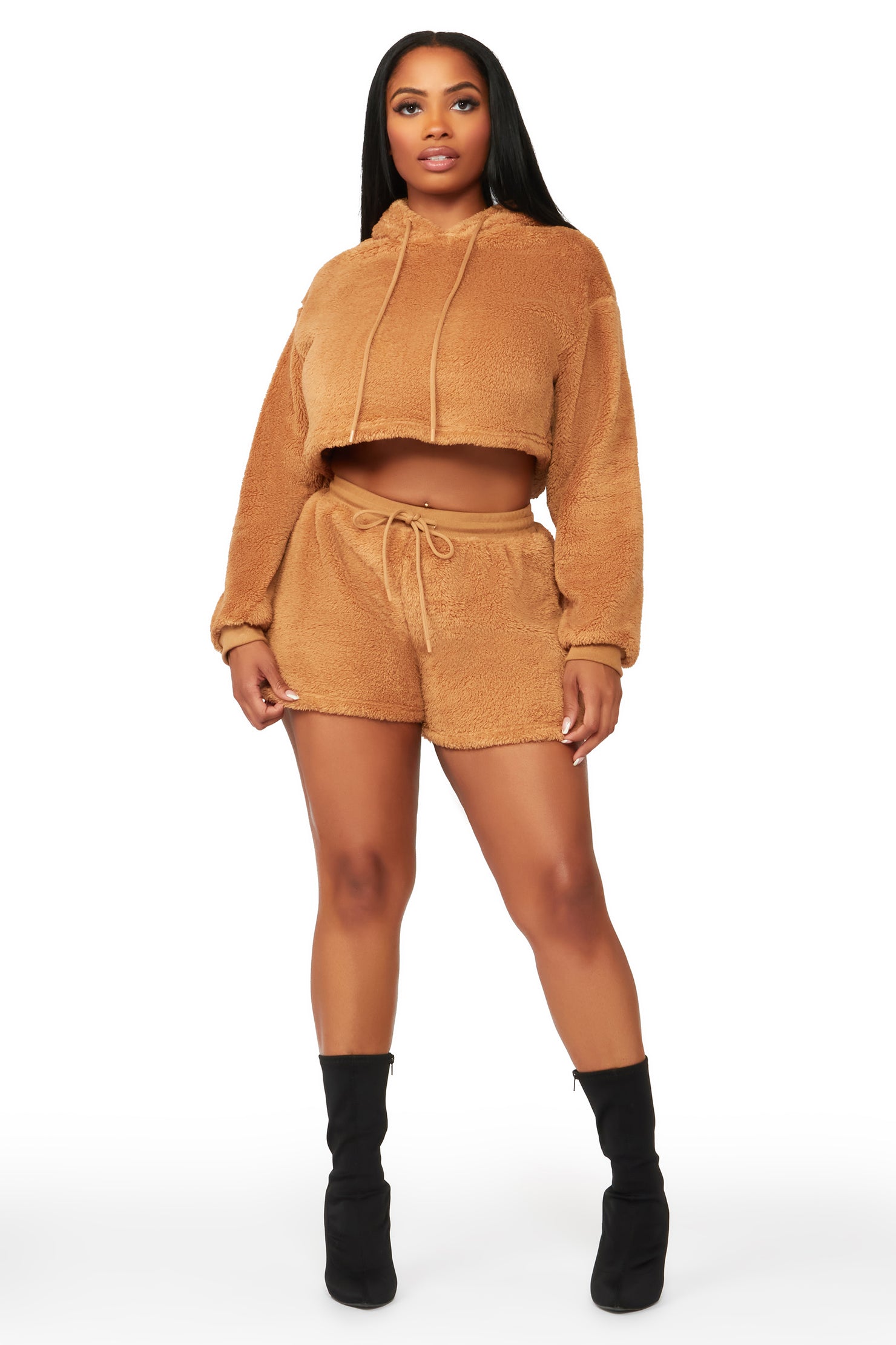 Like A Dream Mocha Sherpa Short Set