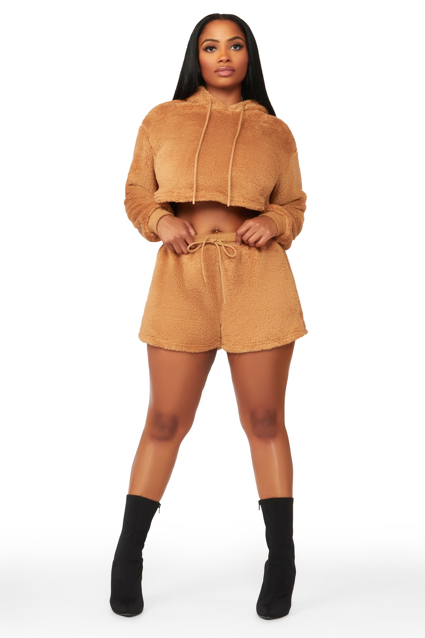 Like A Dream Mocha Sherpa Short Set